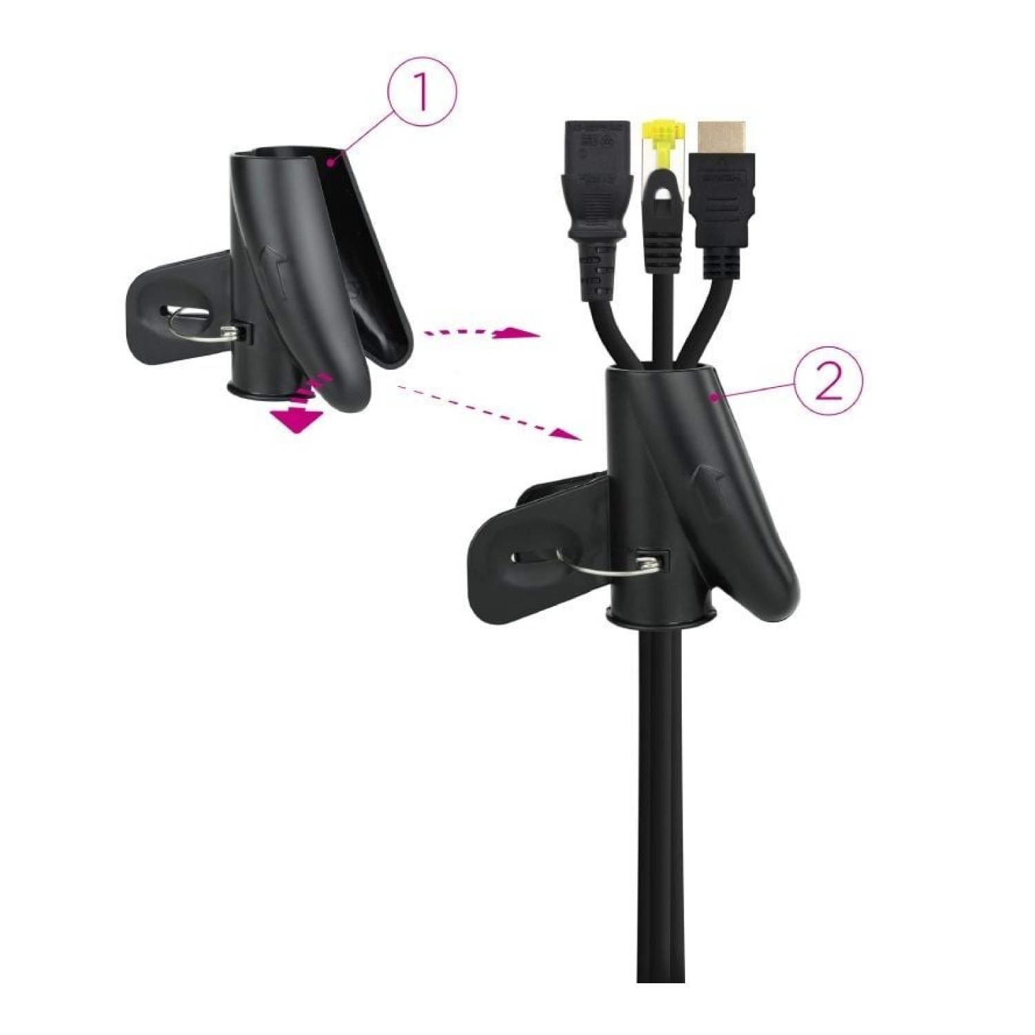 Nanocable · Organizador de Cables en Espiral · 2m · Negro