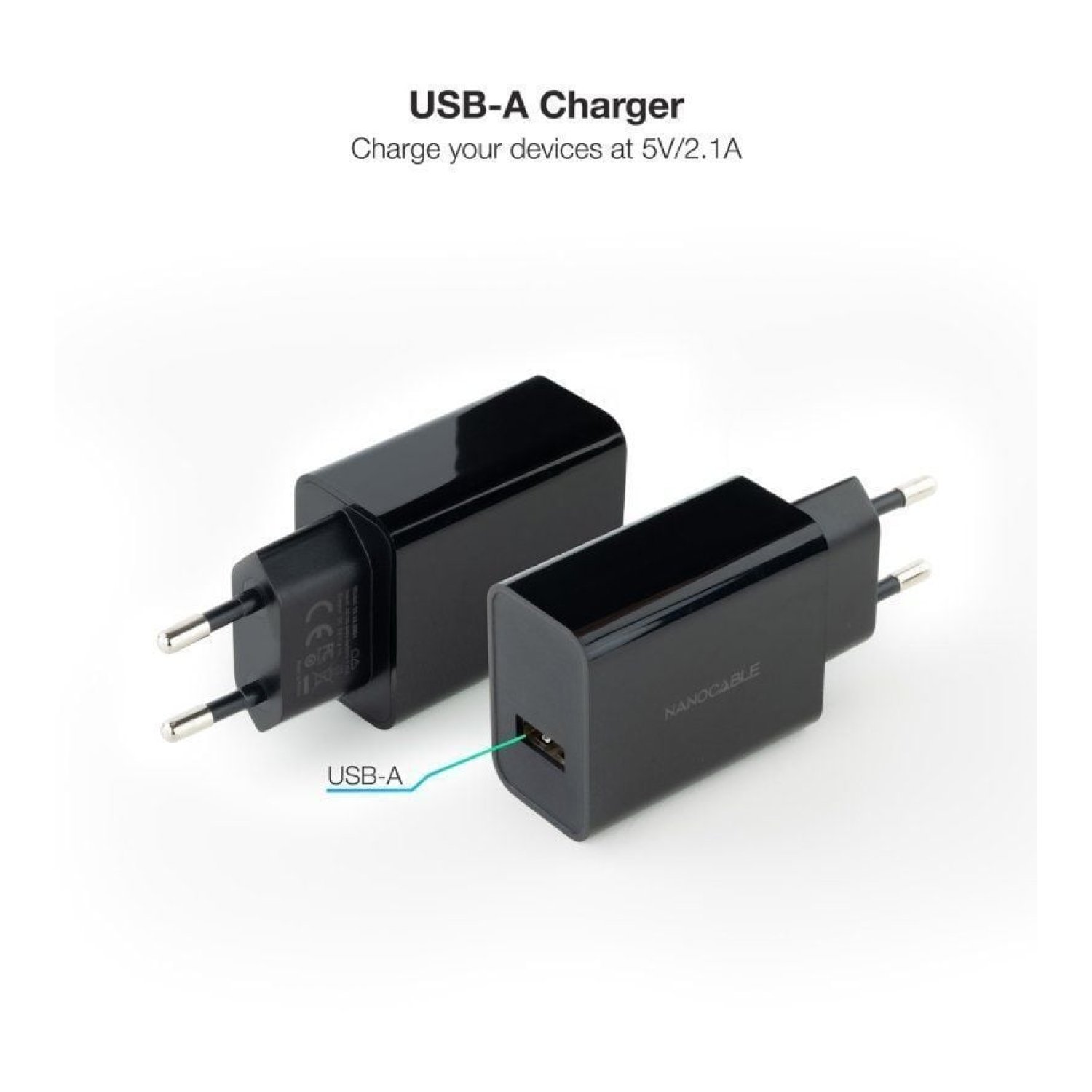 Nanocable · Cargador de Pared · 1 USB · 10W · Negro