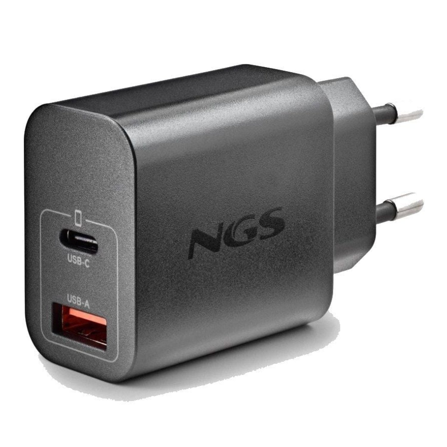 NGS Era Cargador GaN 30W · USB-C + USB · Carga Rápida
