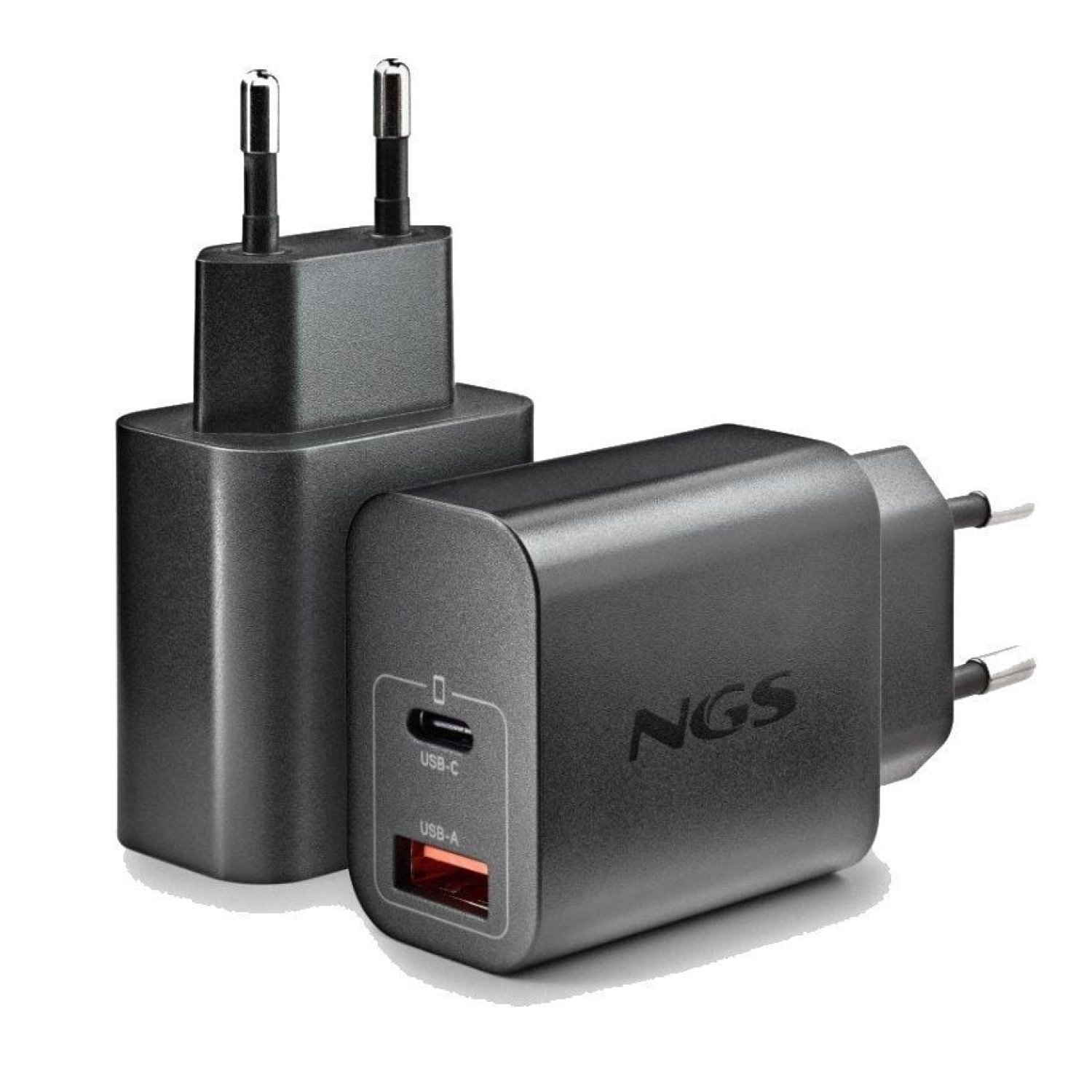 NGS Era Cargador GaN 30W · USB-C + USB · Carga Rápida