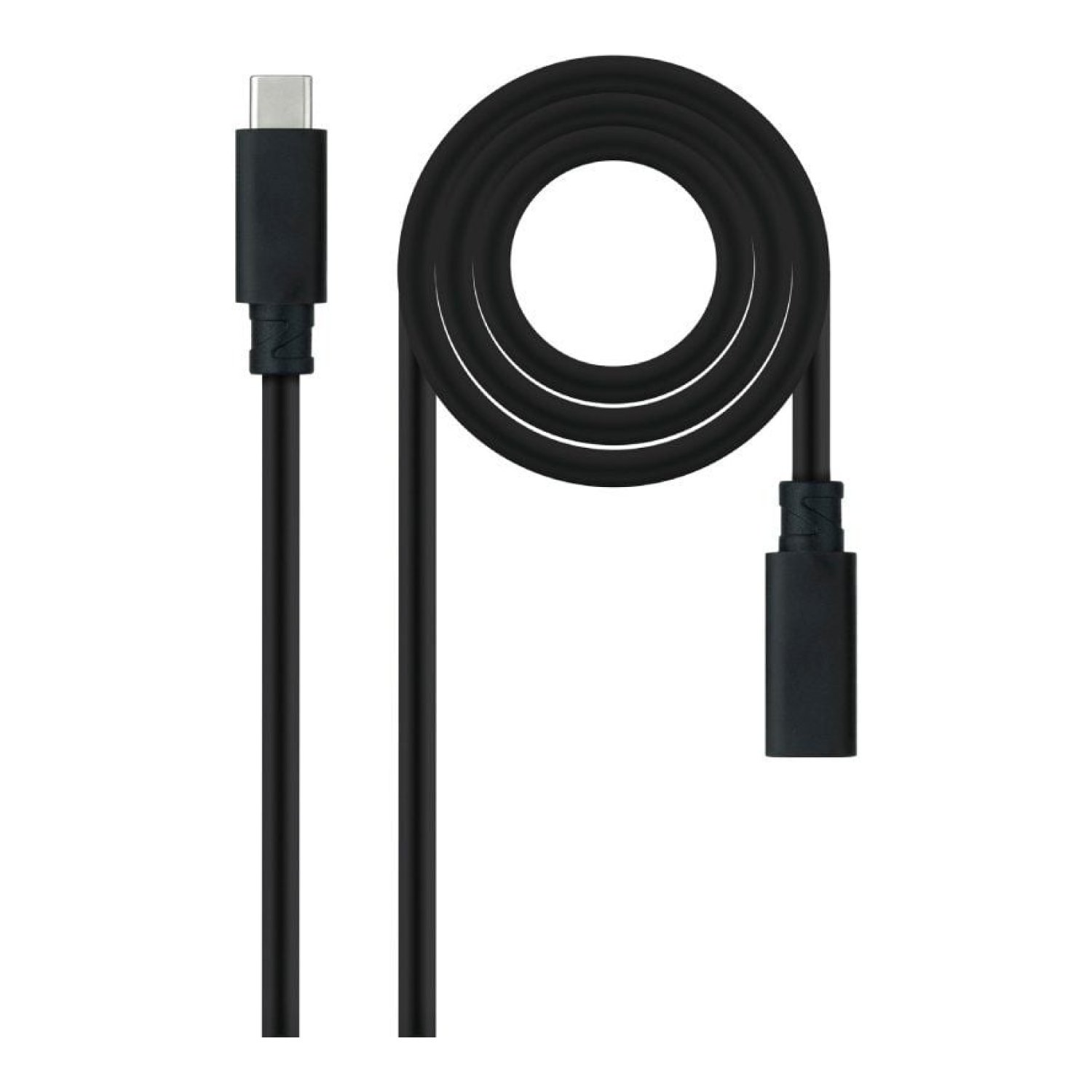Nanocable · Alargador USB Tipo-C 3.2 · 1m · USB-C Macho-Hembra · Negro