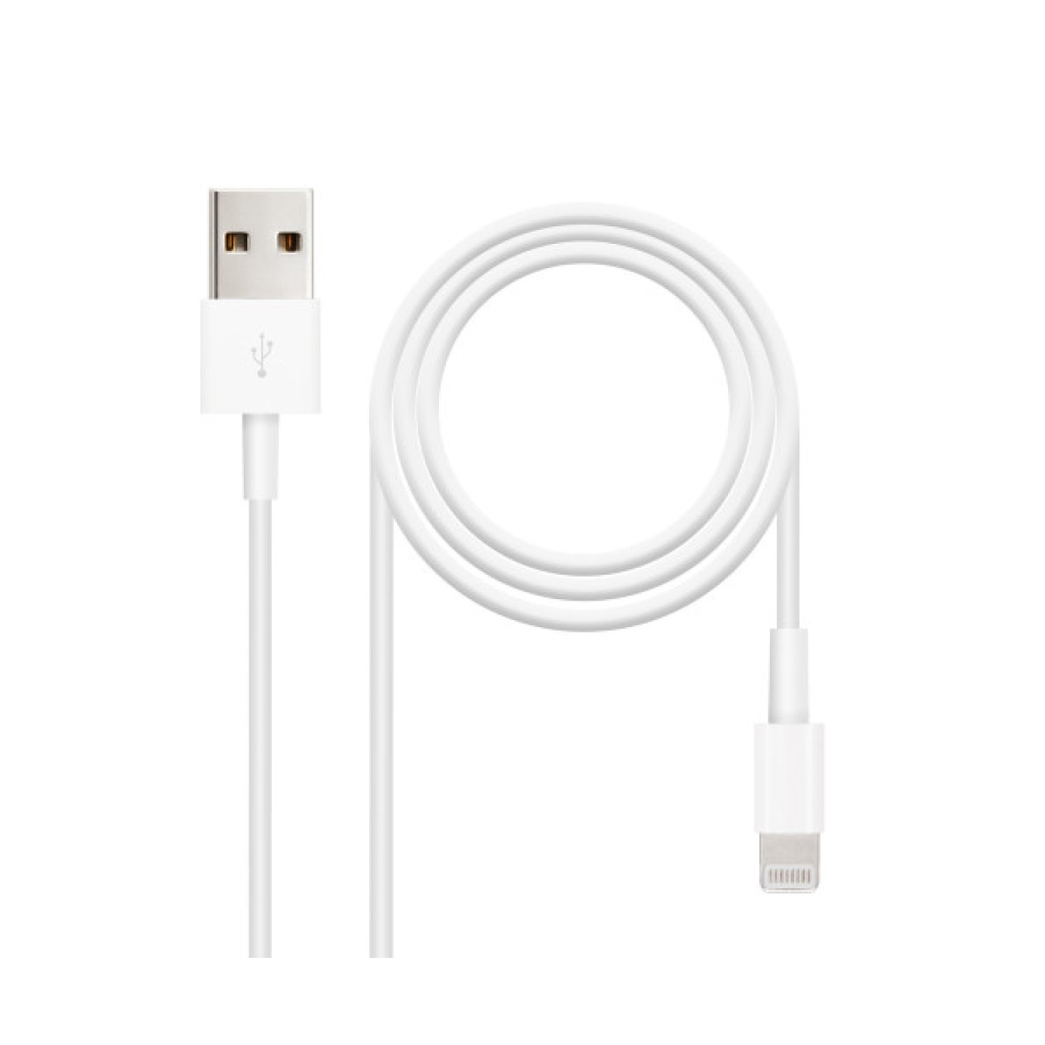 Nanocable · Cable USB 2.0 a Lightning · 50 cm · Conector Macho · Blanco
