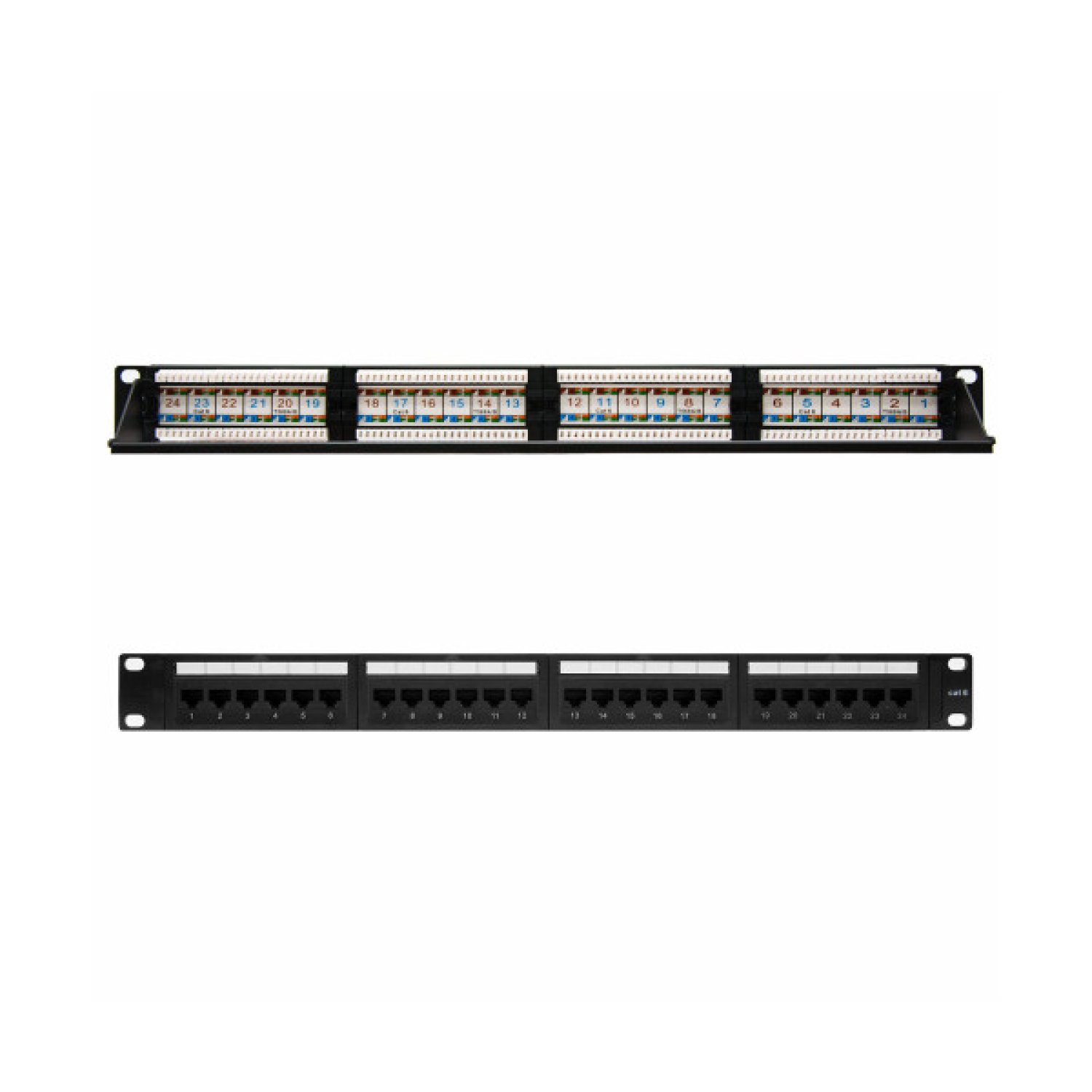 Nanocable Patch Panel · 24 Puertos Cat.6 · 1U