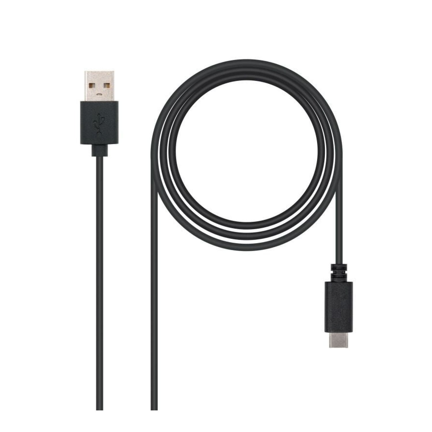 Nanocable · Cable USB 2.0 · USB Tipo-C a USB Macho · 480Mbps · 2m · Negro