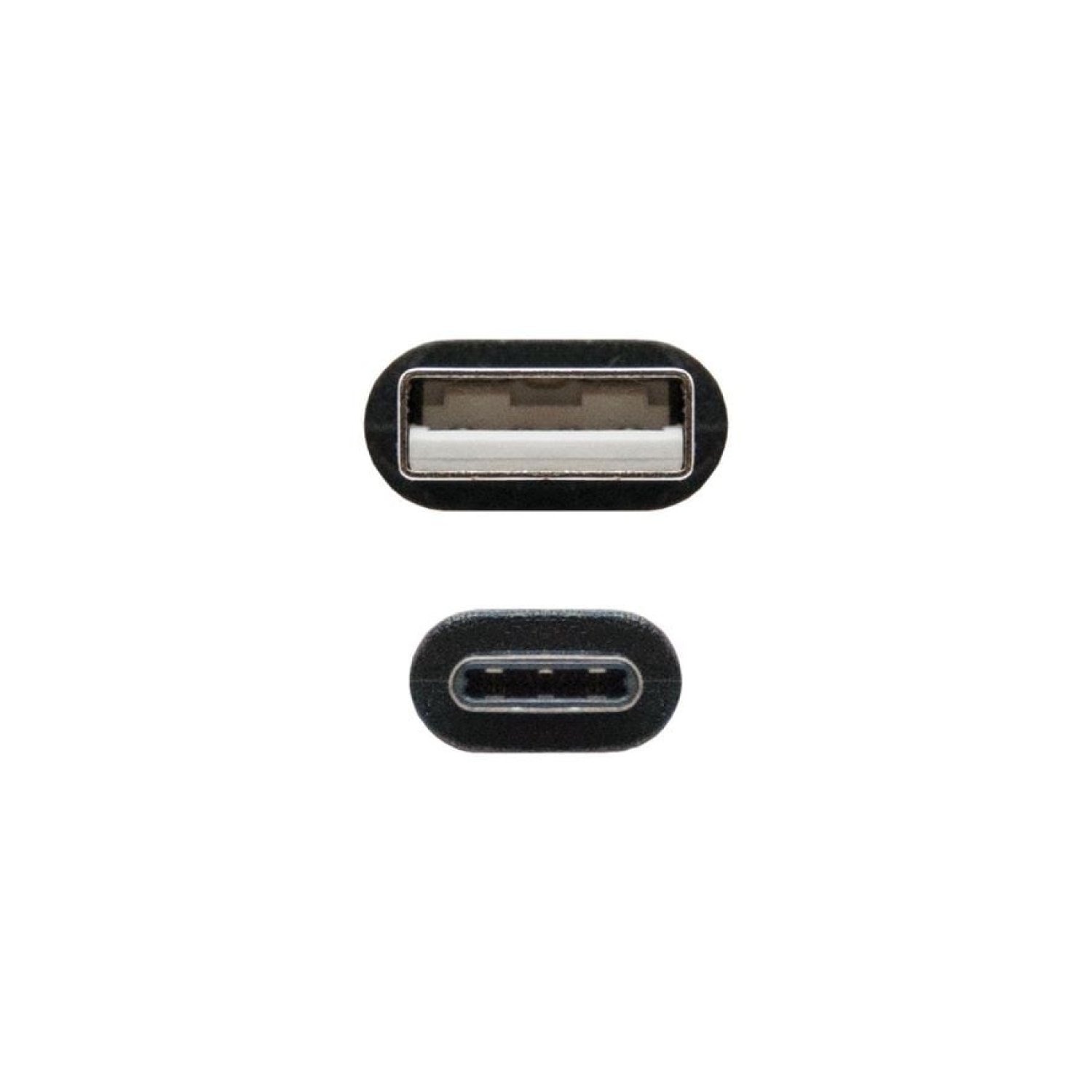 Nanocable · Cable USB 2.0 · USB Tipo-C a USB Macho · 480Mbps · 2m · Negro