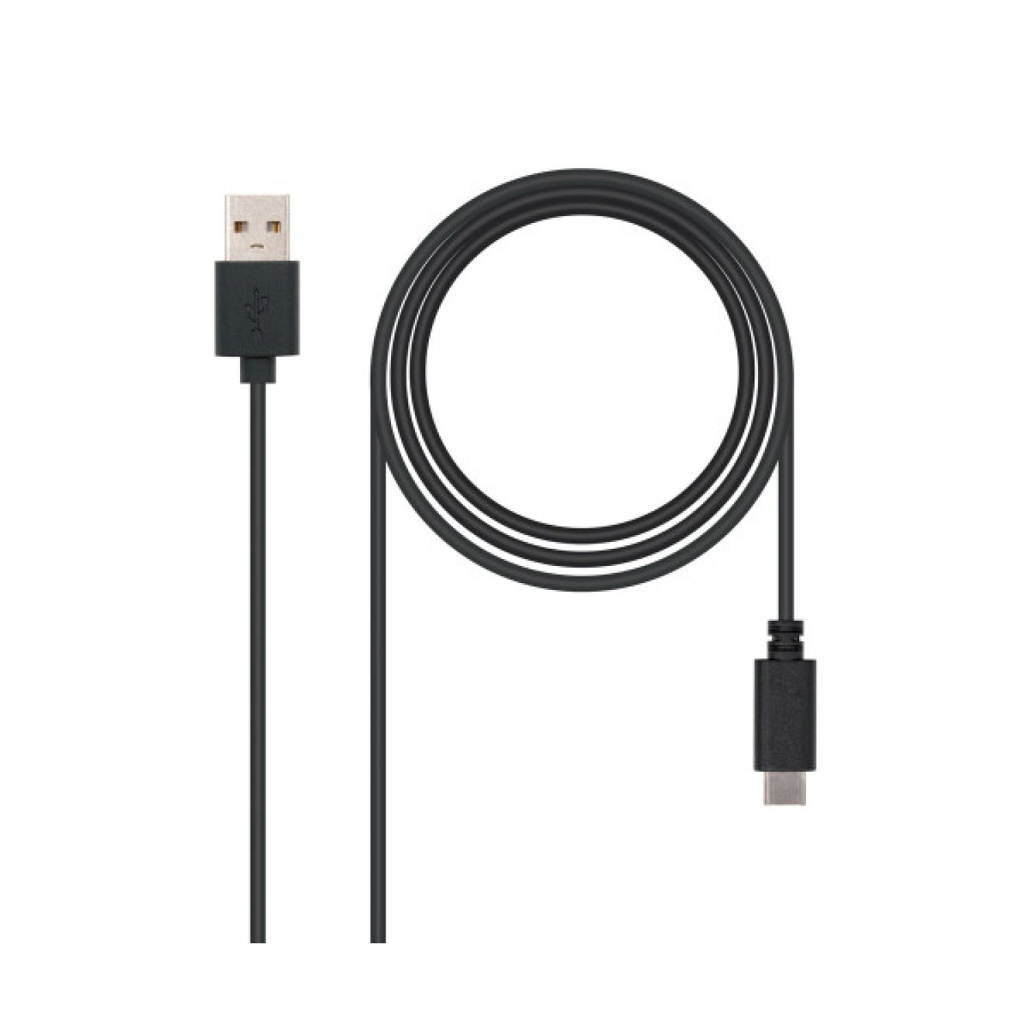 Nanocable · Cable USB 2.0 · USB Tipo-C a USB Macho · 480Mbps · 2m · Negro