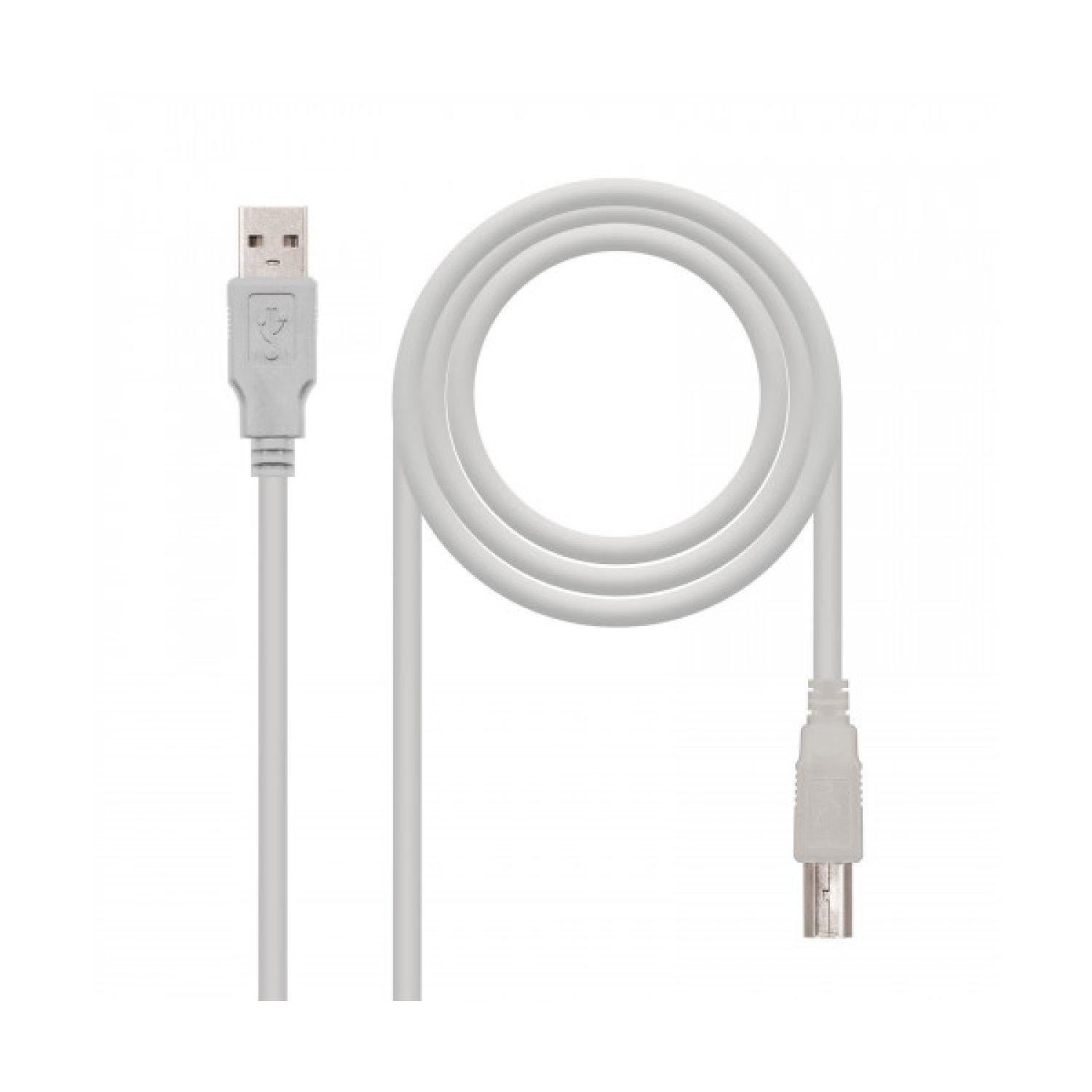 Nanocable · Cable USB 2.0 · 3m · USB Tipo-B Macho a USB Macho · Beige