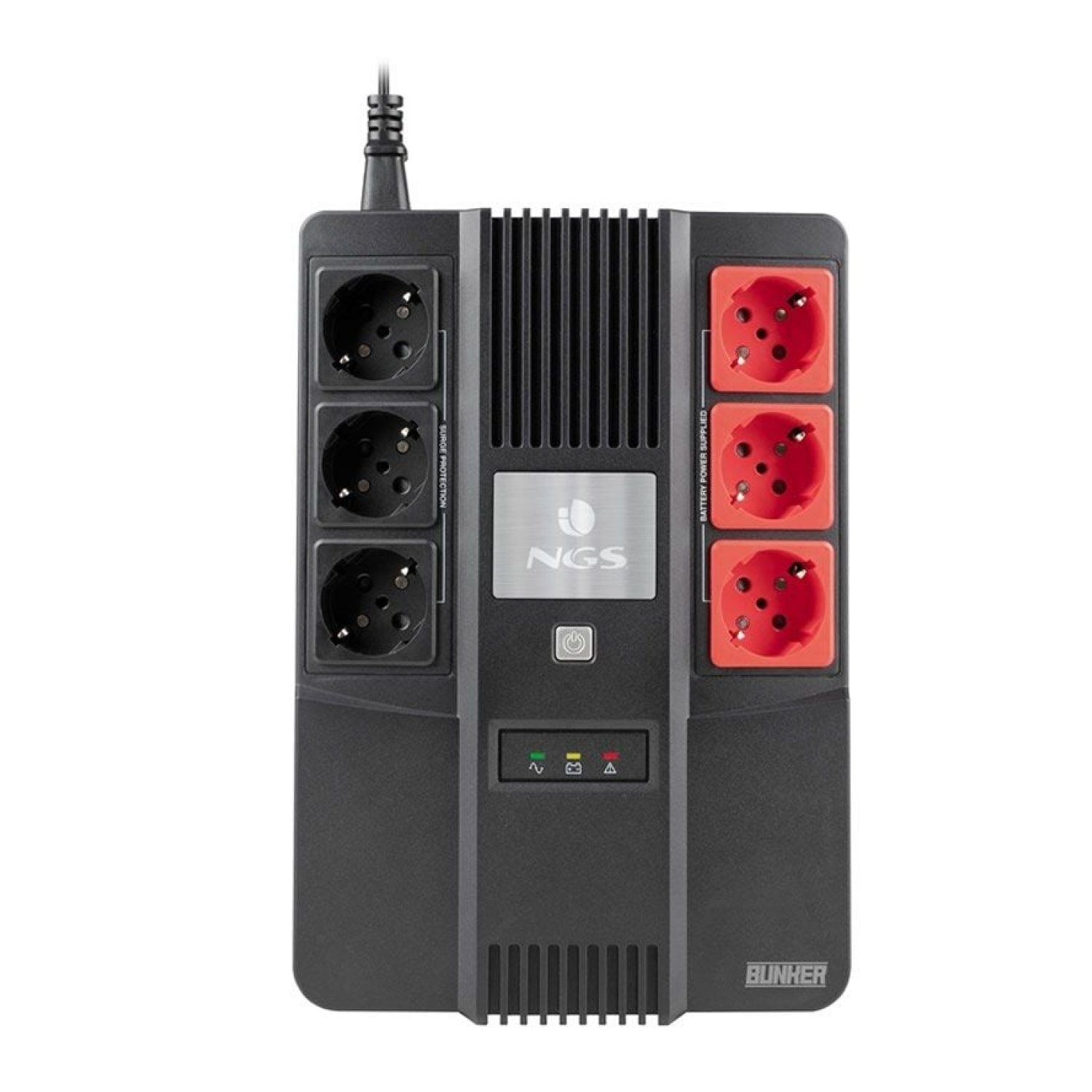 NGS Fortress Bunker · SAI Offline · 600VA-360W · 6 Salidas · Formato Bloque