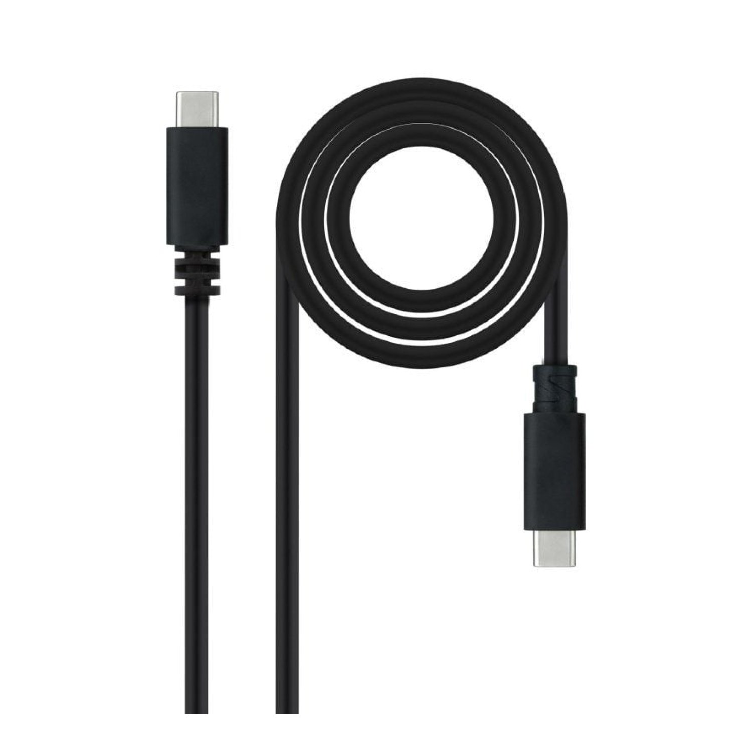 Cable USB 2.0 Tipo-C Nanocable 10.01.2301-L150/ USB Tipo-C Macho - USB Tipo-C Macho/ 480Mbps/ 1.5m/ Negro