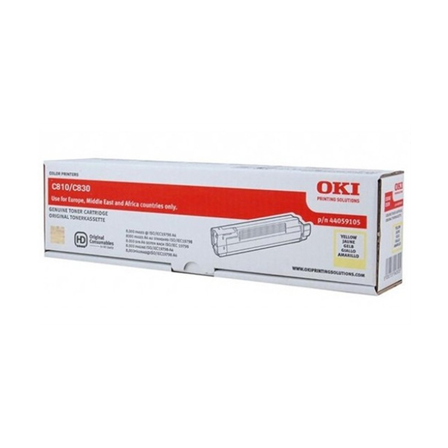 OKI TONER C810 / C830 - 8.000 PAG. AMARILLO