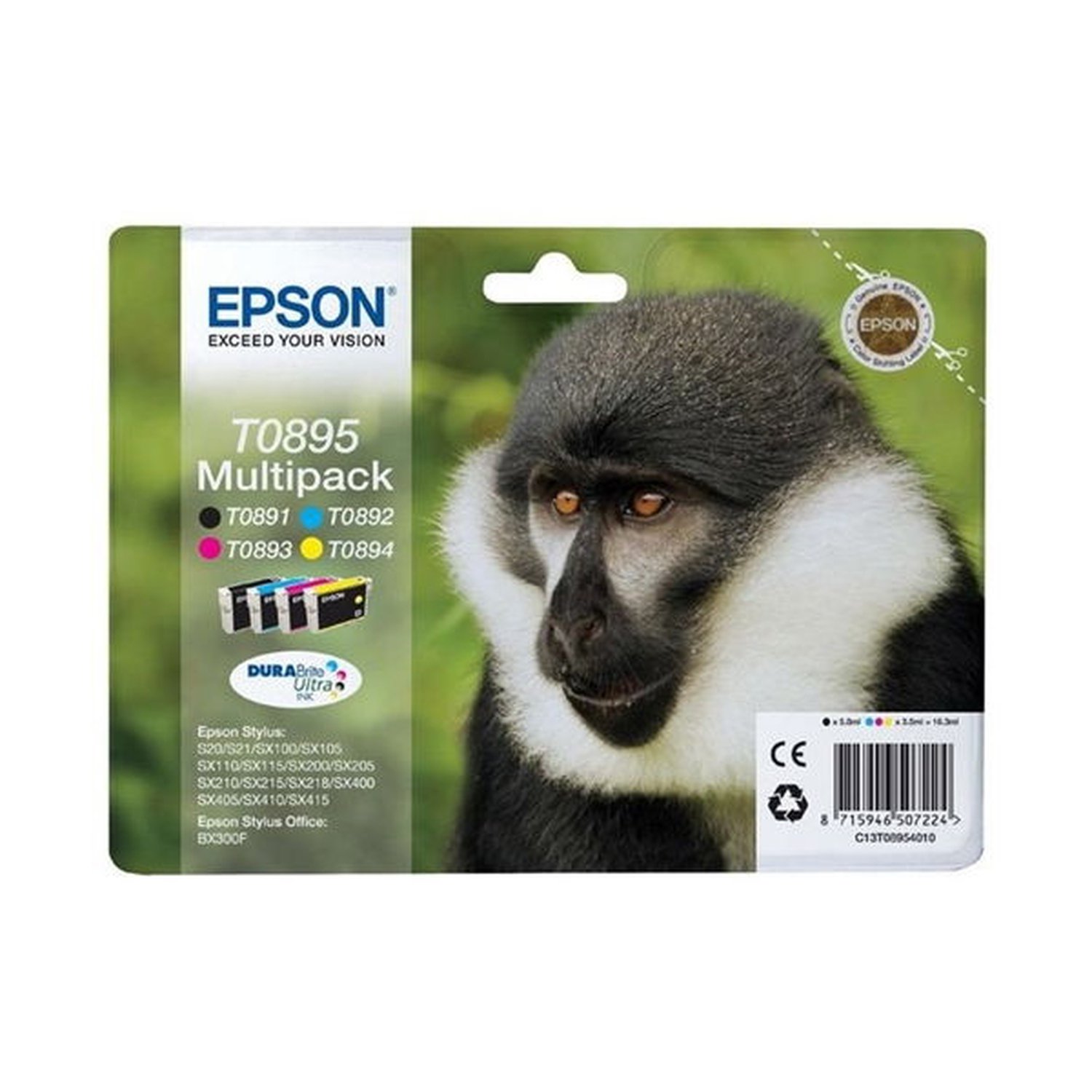 EPSON CARTUCHO NEGRO/TRICOLOR 16,3ML PACK 4 STYLUS S/20/21 STYLUS SX/100/105/110/115/200/205/210/215/218/400/405/410/415 STYLUS OFFICE BX/300F