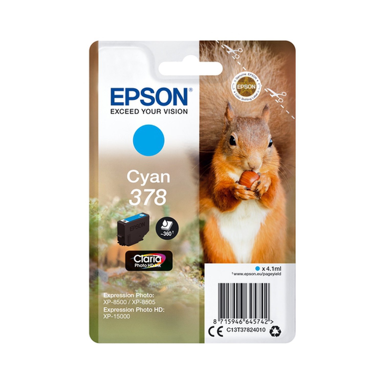 Epson Cartucho de tinta  cian 360 páginas C13T37824010 (378)