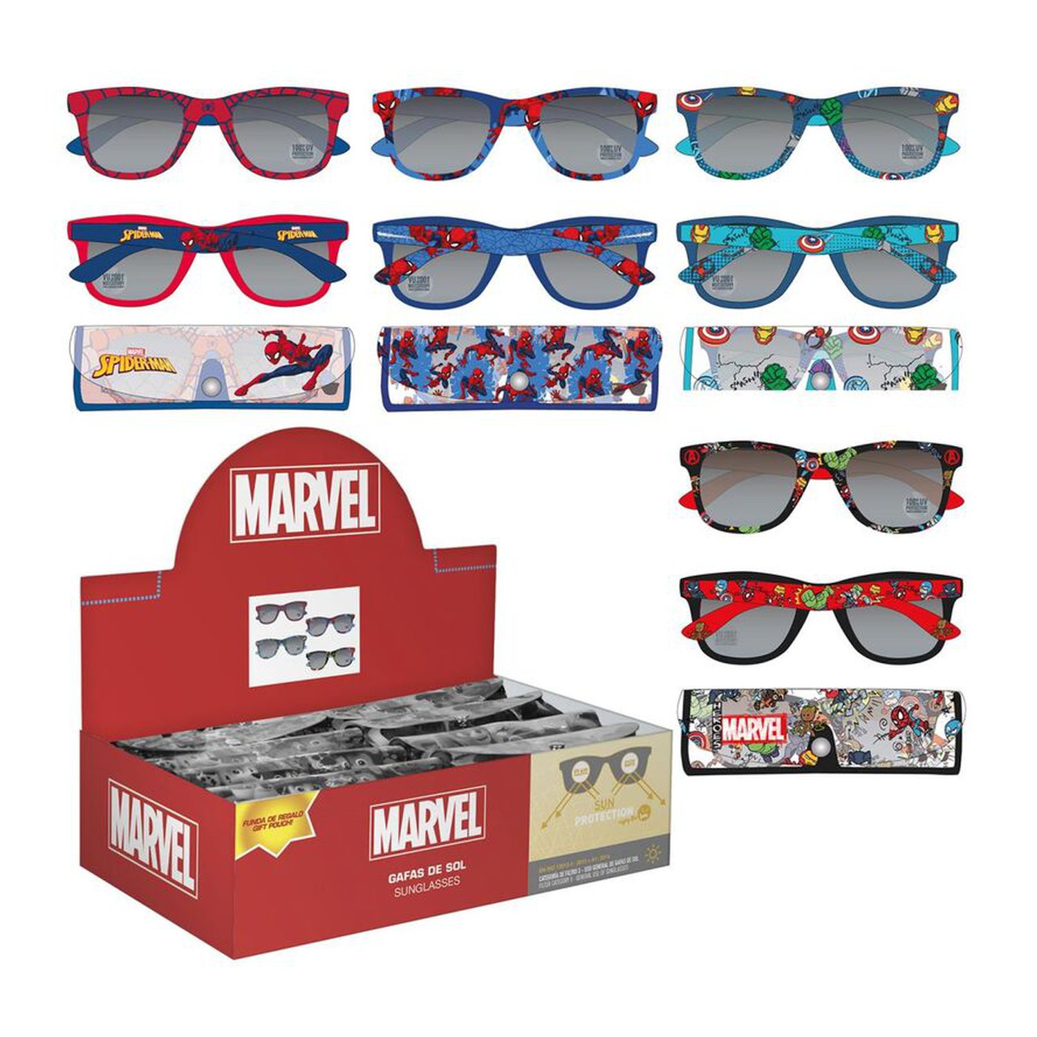 Gafas sol Spiderman Marvel surtido (24 Uds)