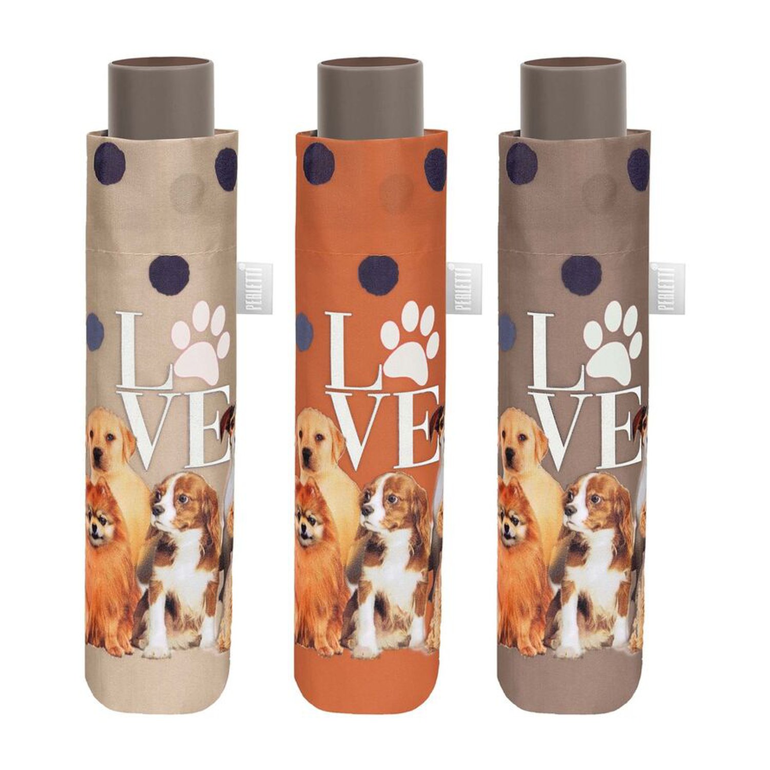 Paraguas plegable manual love perros 54cm surtido (6 Uds)