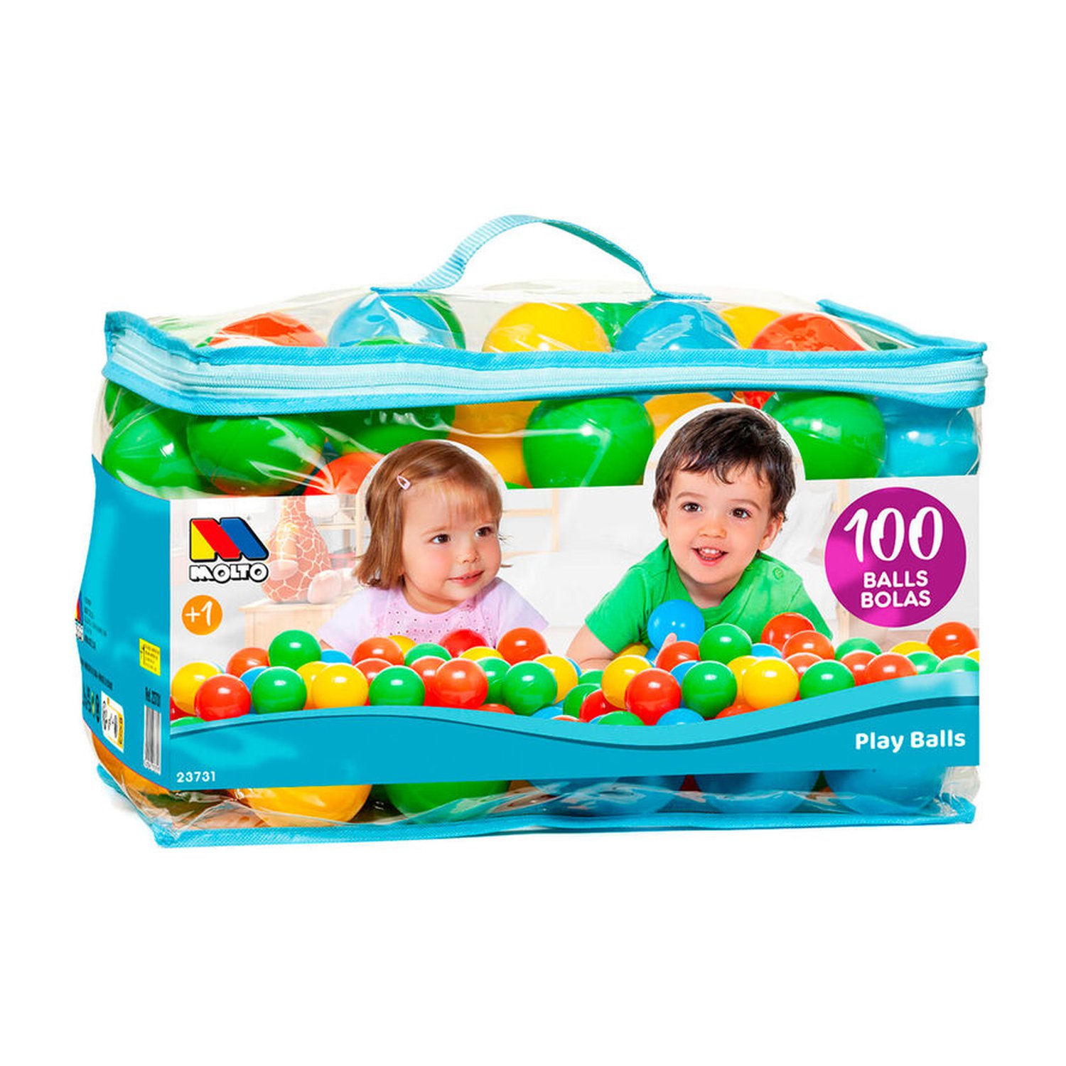 Bolsa pelotas 100pzs