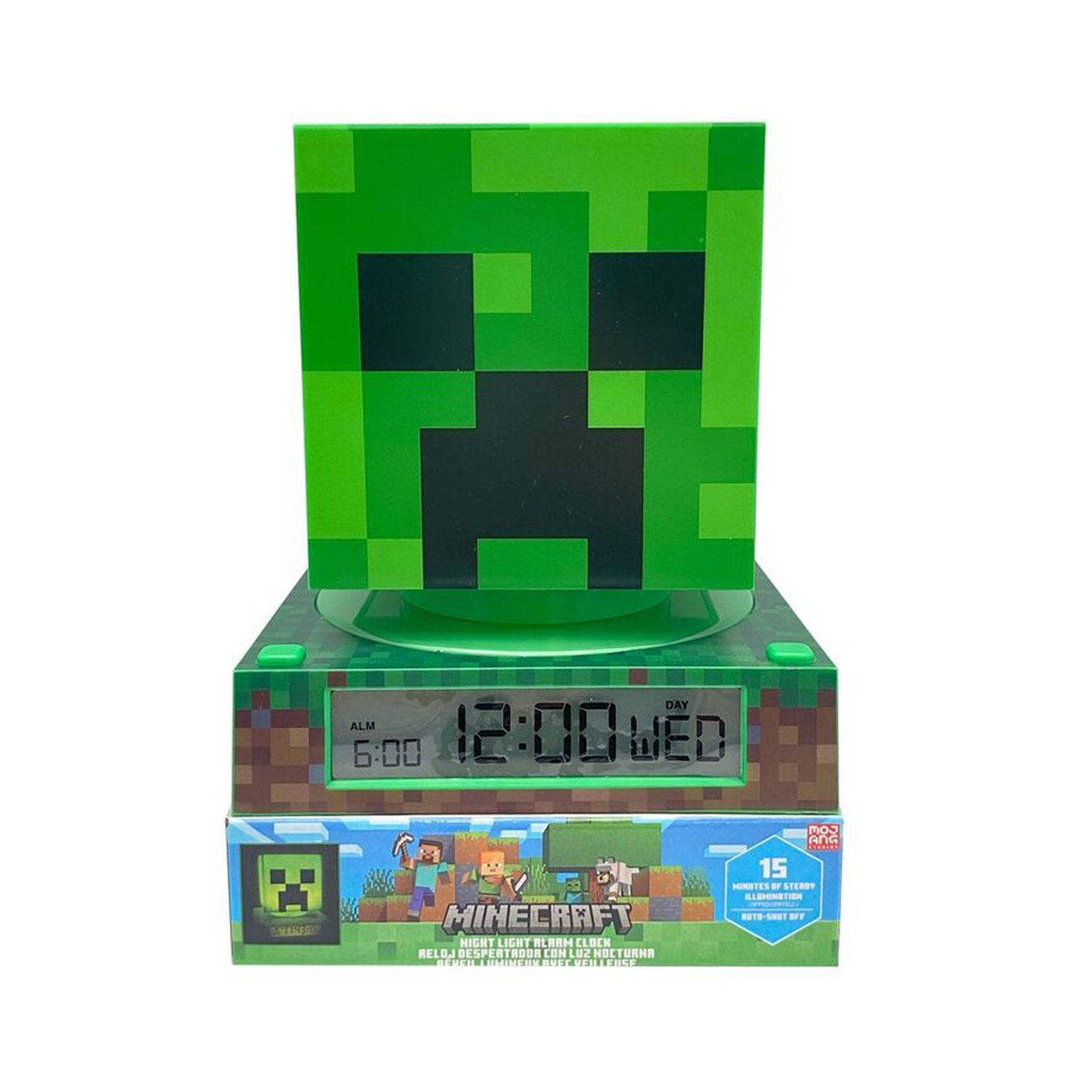 Lampara 3D con despertador Minecraft
