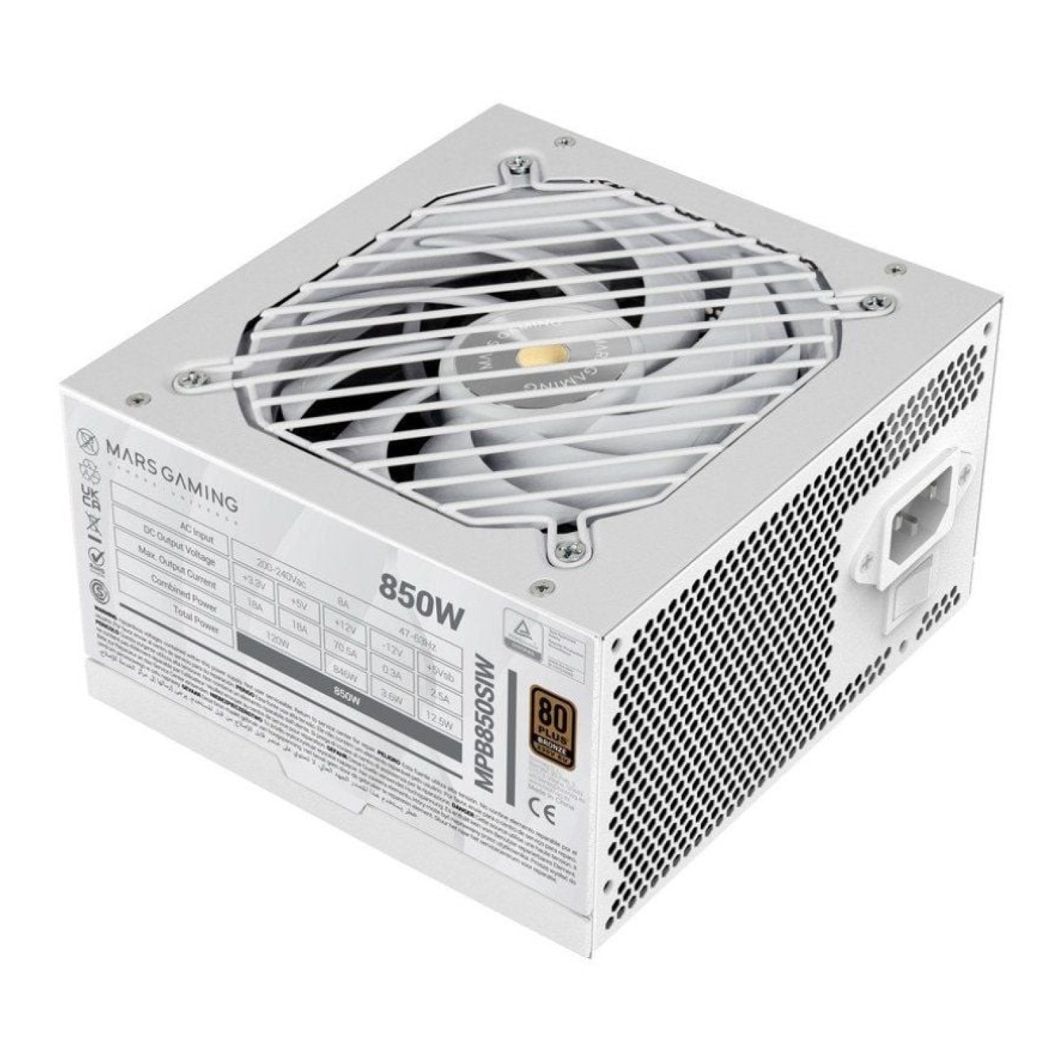 Fuente de Alimentación Mars Gaming MPB850SI/ 850W/ Ventilador 12cm/ 80 Plus Bronze