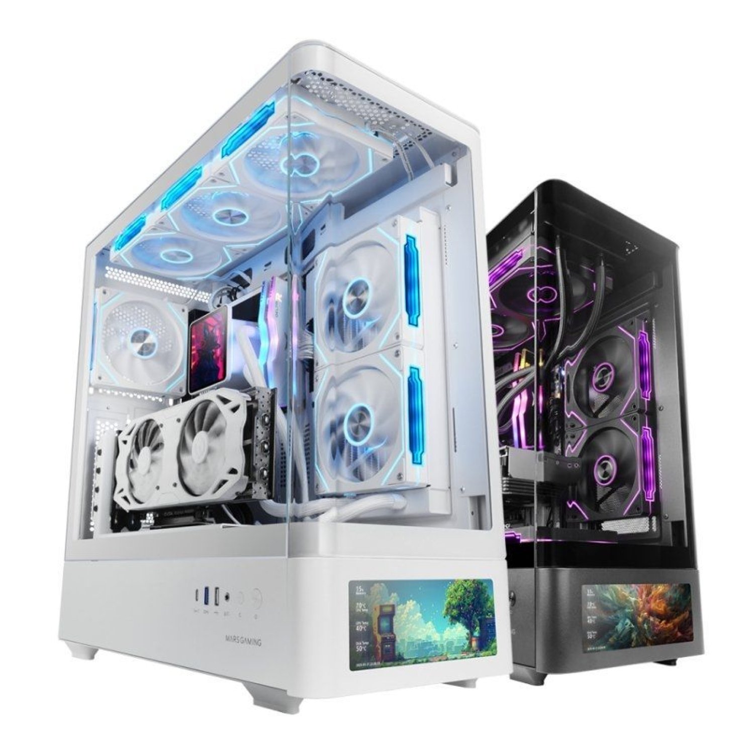 Mars Gaming MC-LCDPRO · Caja Semitorre ATX · Blanca · Panel LCD