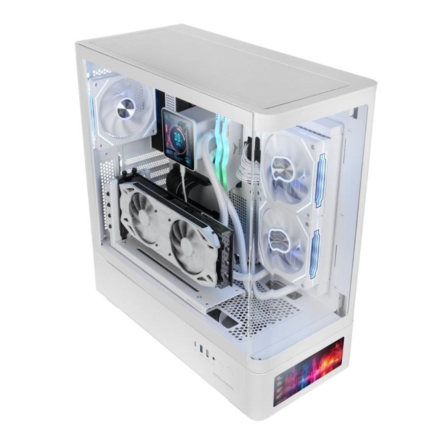 Mars Gaming MC-LCDPRO · Caja Semitorre ATX · Blanca · Panel LCD