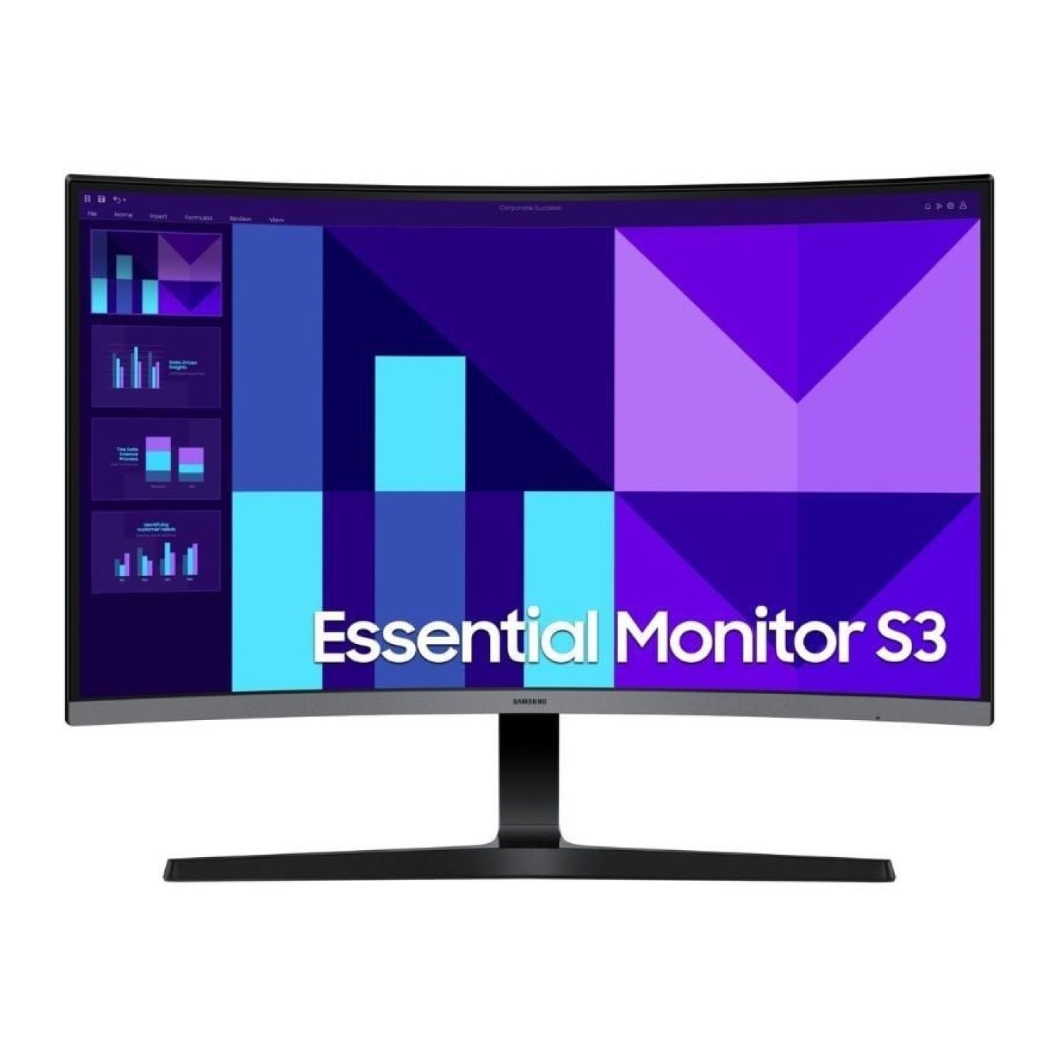 Samsung Essential S3 · Monitor Curvo 27" · Full HD · Negro y Plata