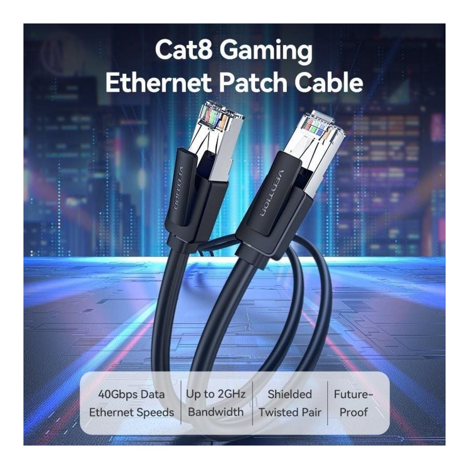 Vention Cable RJ45 SFTP Cat.8 · 3m · Negro