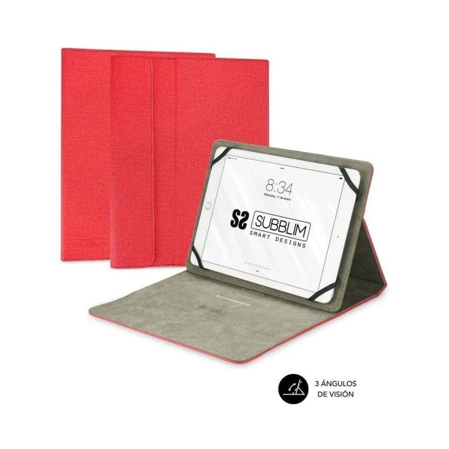 Subblim Clever Stand · Funda Tablet 9,6"-11" · Roja