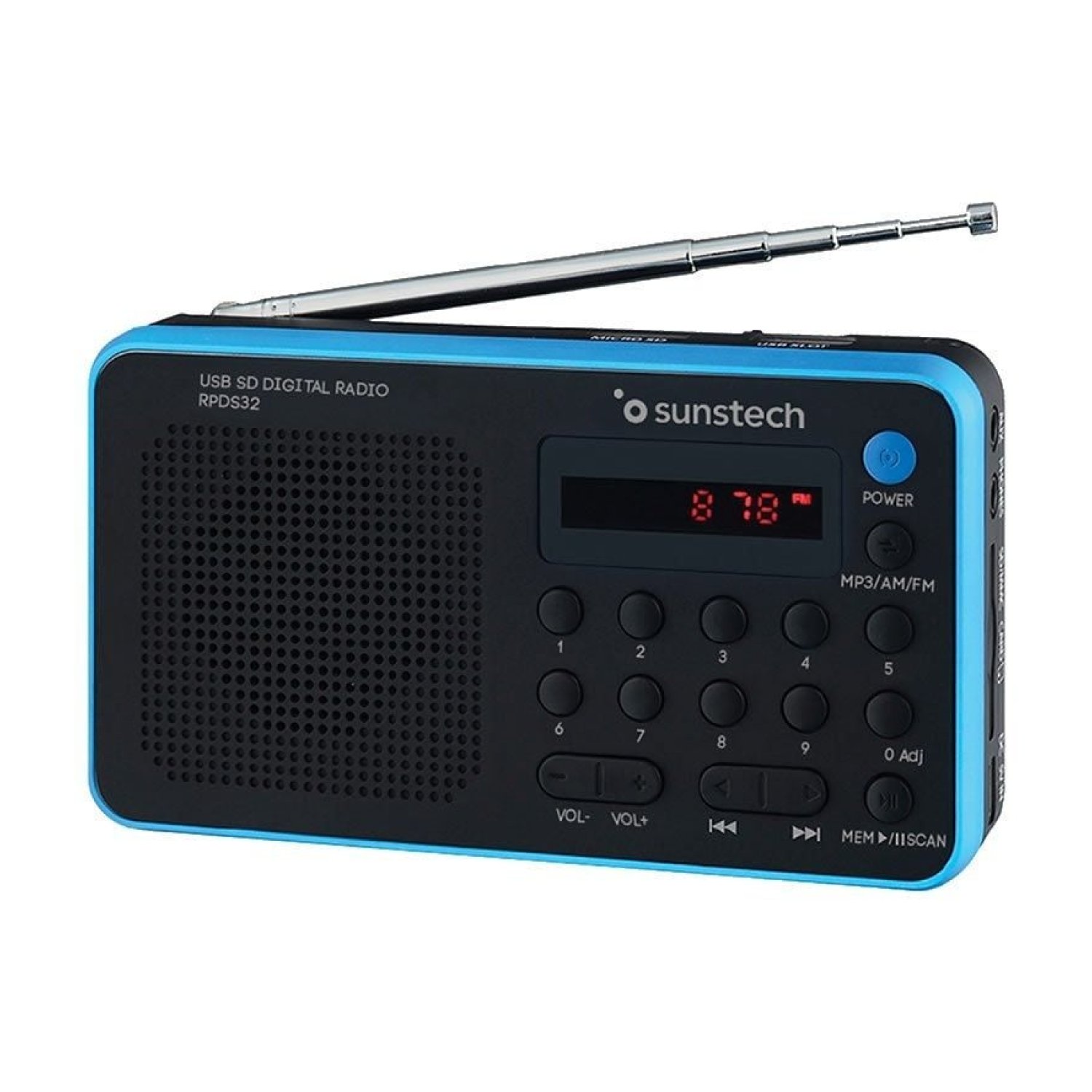 Sunstech RPDS32BL · Radio Portátil · Batería · Negra y Azul
