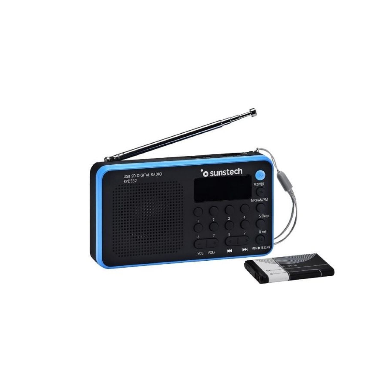 Sunstech RPDS32BL · Radio Portátil · Batería · Negra y Azul