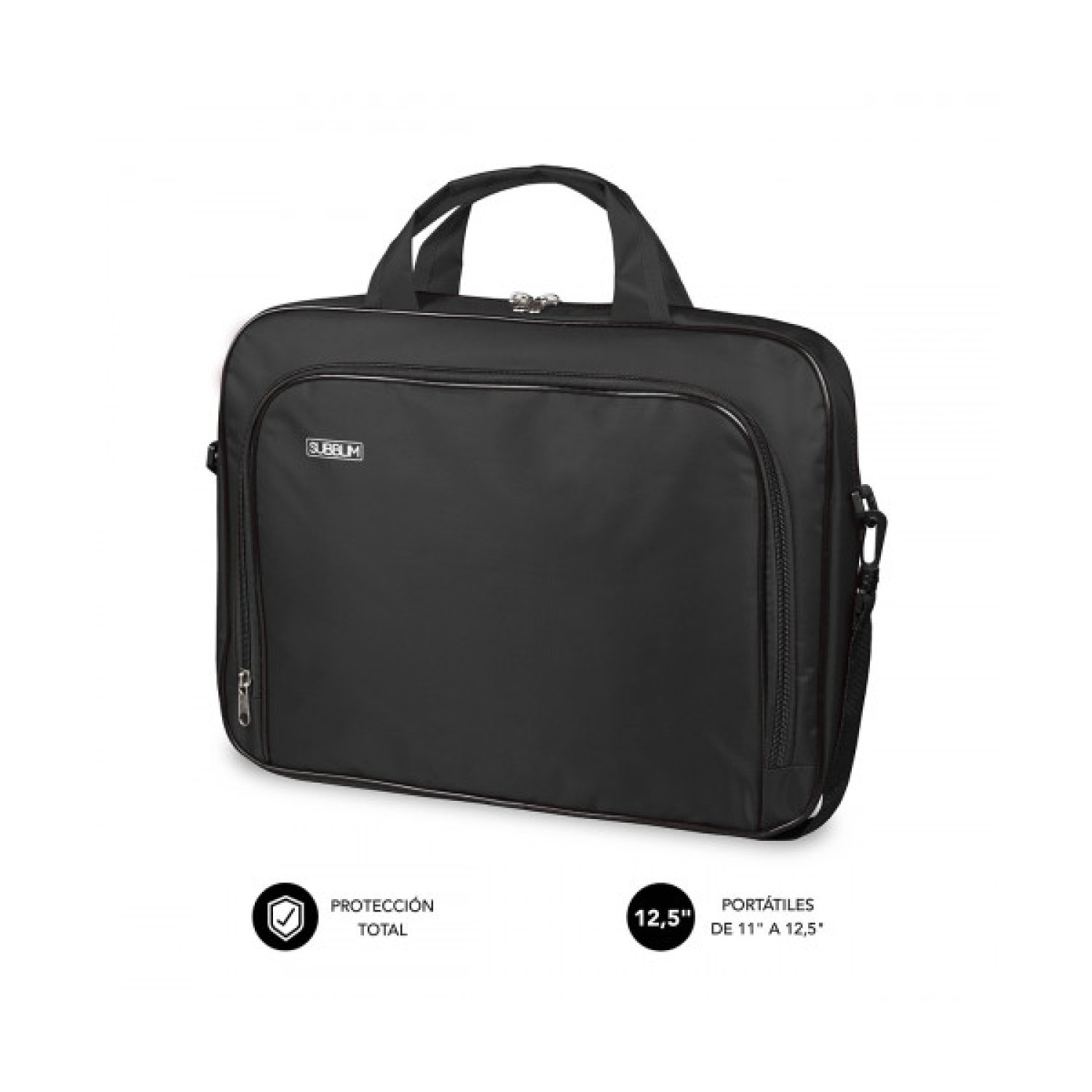 Subblim Oxford · Maletín para Portátiles · Hasta 12,5" · Negro