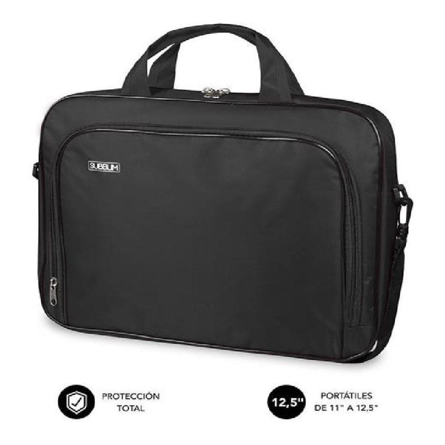 Subblim Oxford · Maletín para Portátiles · Hasta 12,5" · Negro