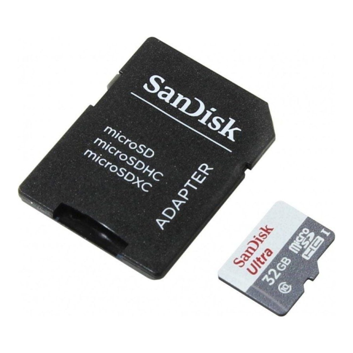 SanDisk Ultra · microSD HC 32GB · Clase 10 · 100MB/s · Con Adaptador