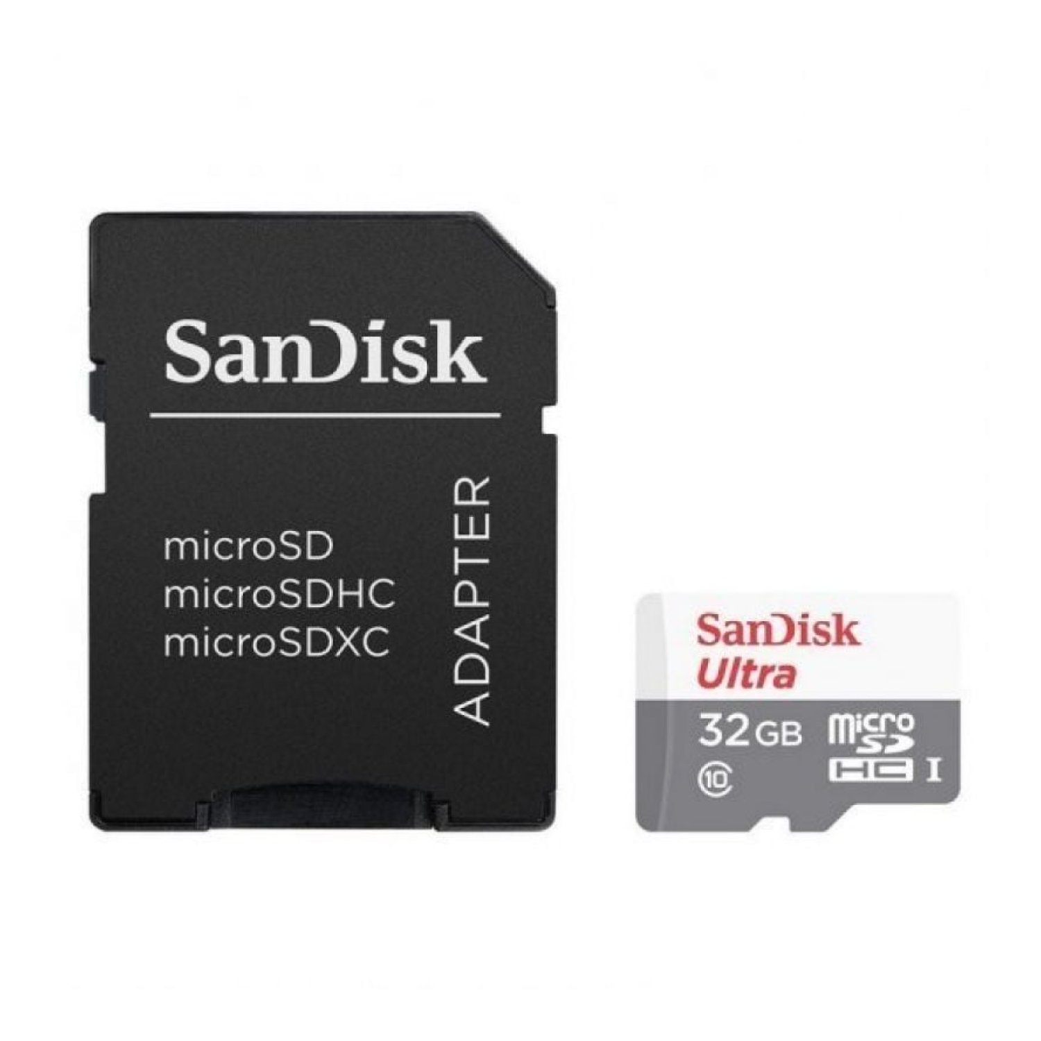 SanDisk Ultra · microSD HC 32GB · Clase 10 · 100MB/s · Con Adaptador