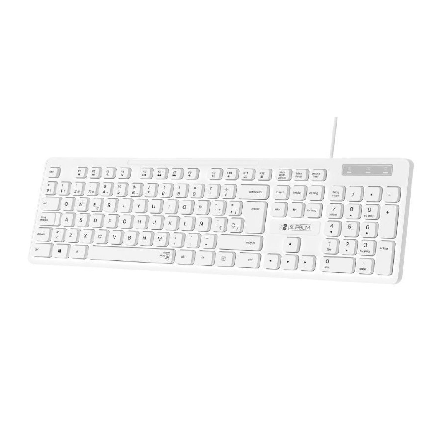 Subblim Business Slim · Teclado Silencioso · Blanco