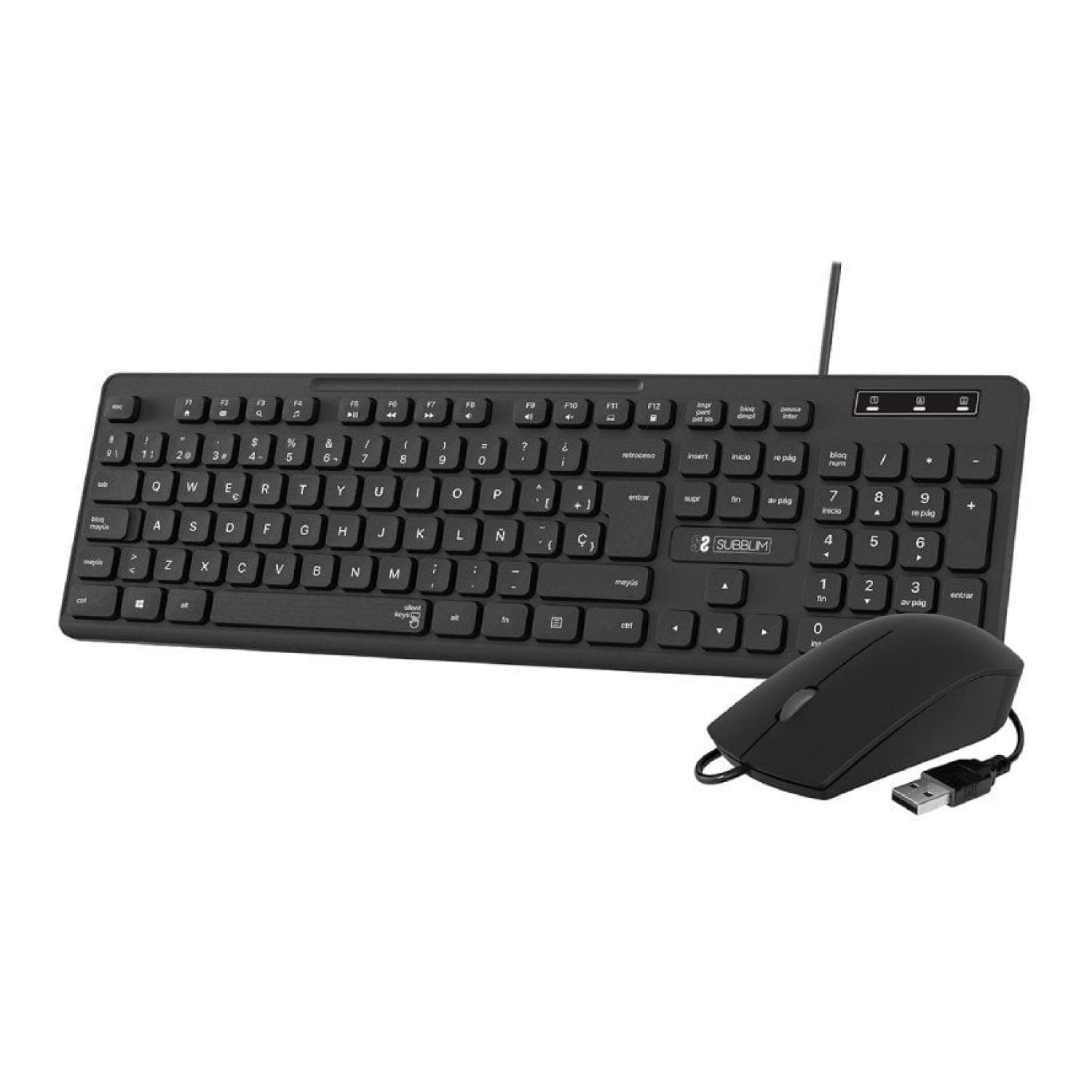 Subblim Combo Business Slim · Teclado + Ratón · Diseño Compacto