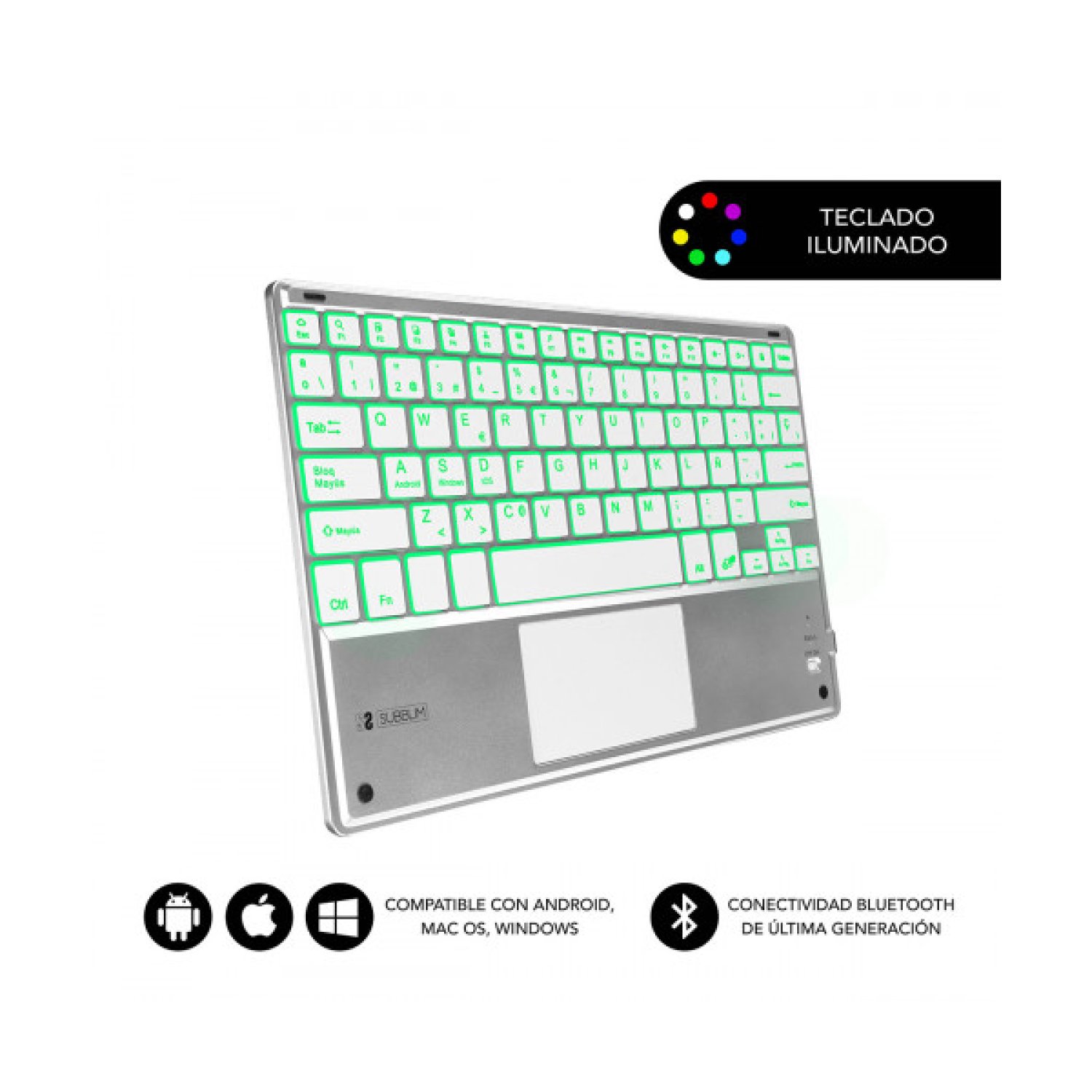 Subblim SMBT50 · Teclado Compacto Inalámbrico · Plata