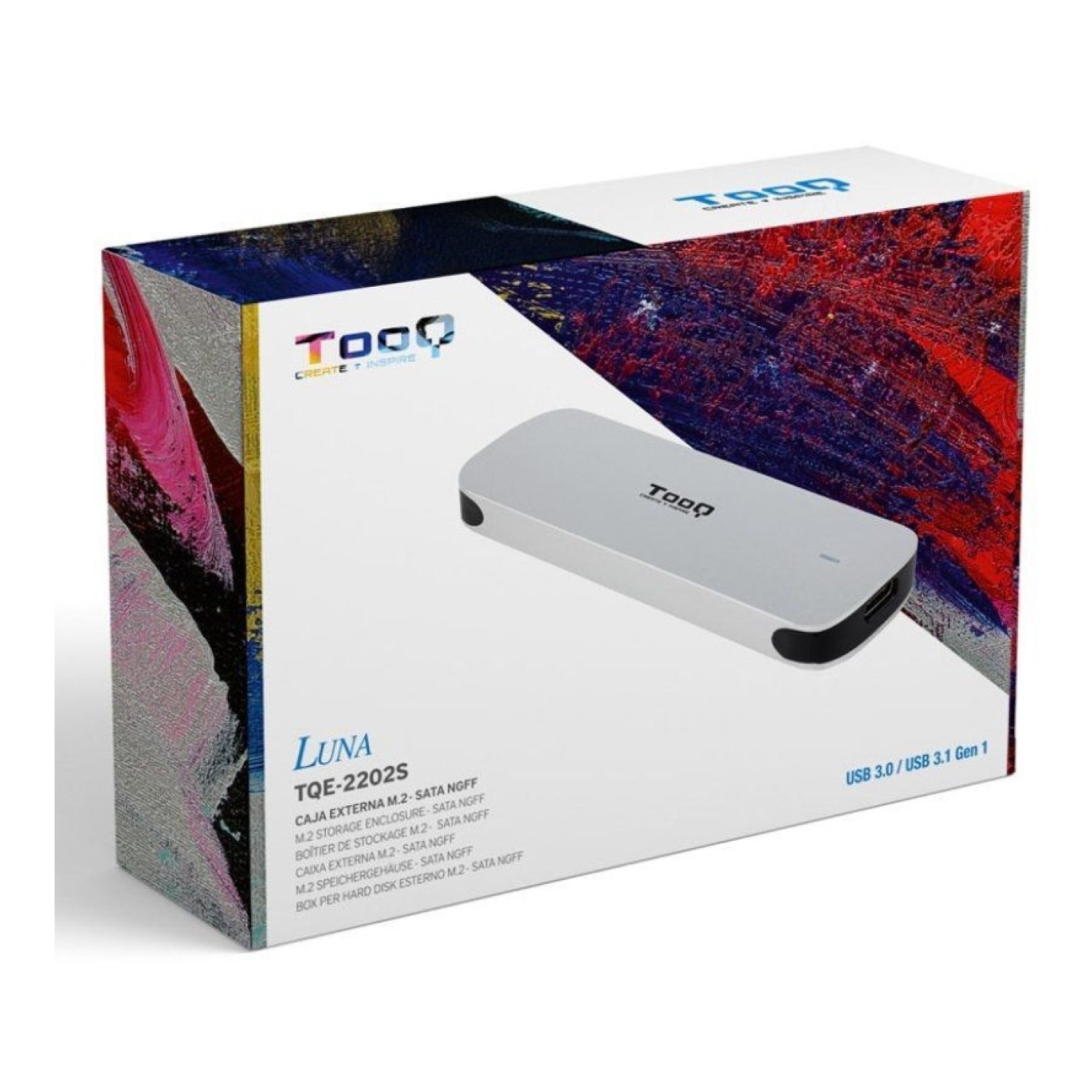 TooQ Caja Externa SSD M.2 · USB 3.1 Gen1 · Sin tornillos