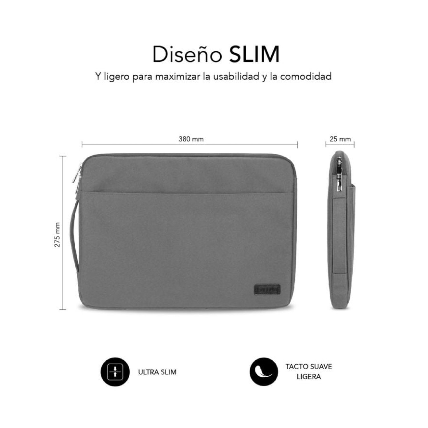 Subblim Urban Laptop Sleeve · Funda para Portátil 14" · Gris