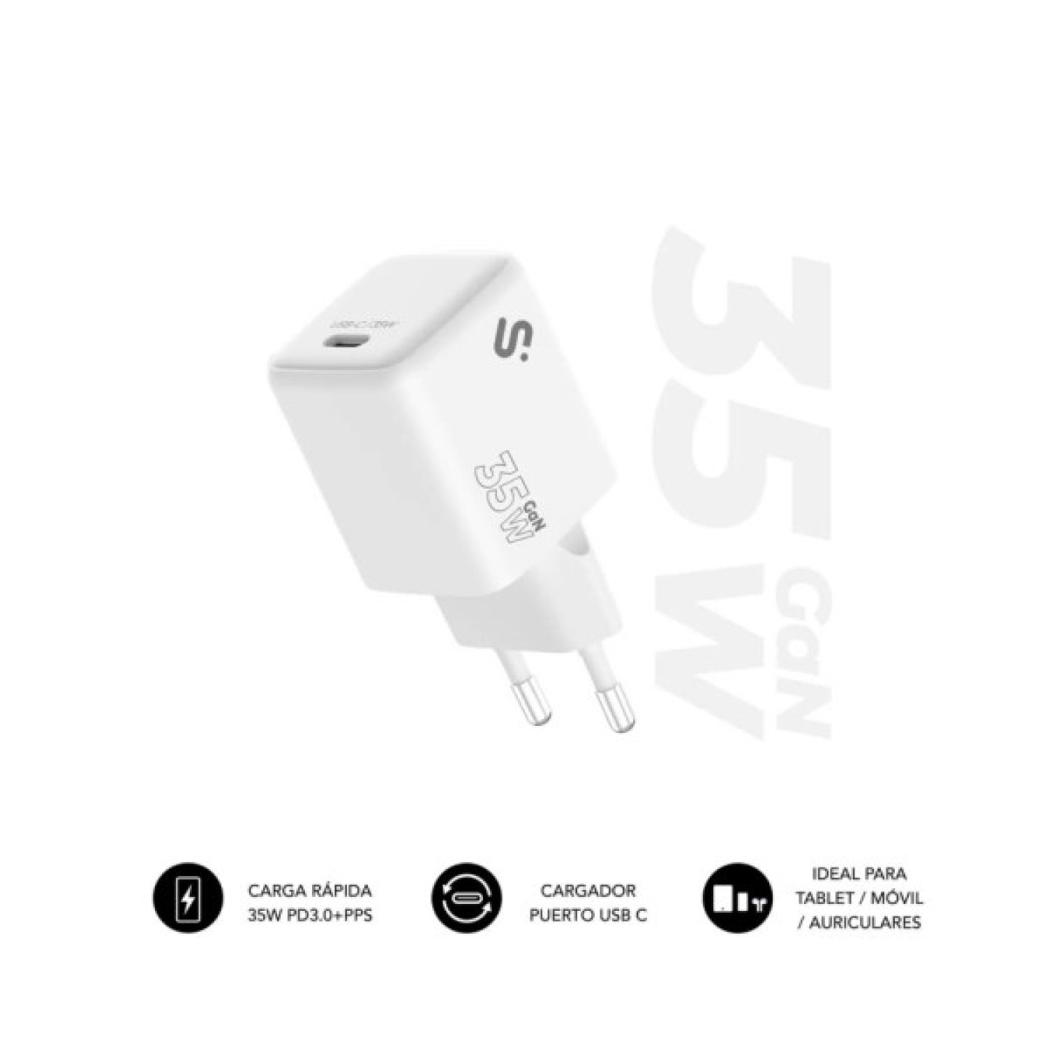 Subblim · Cargador de Pared GaN · 35W · 1x USB Tipo-C
