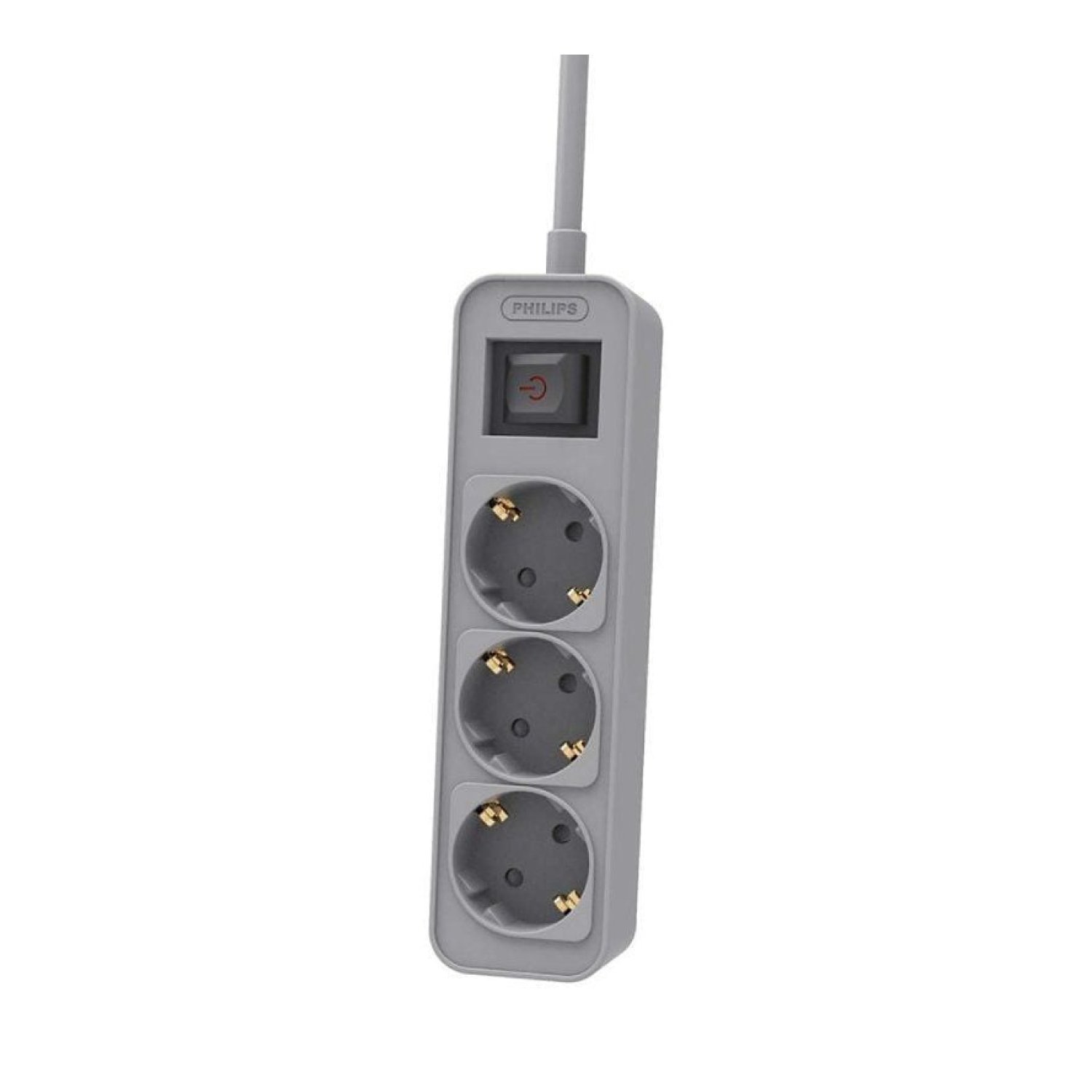 Philips CHP2134G · Regleta · 3 Tomas · Cable 1,5m · Gris