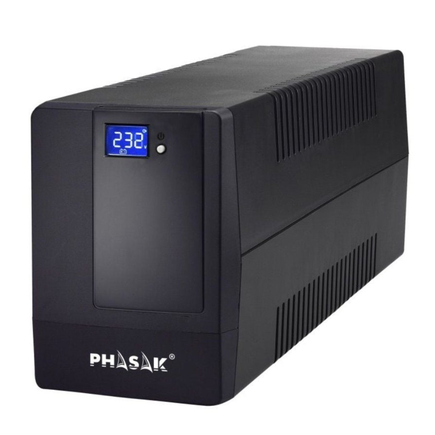 Phasak SAI Interactivo · 650VA · 2 Salidas · LCD · Formato Torre