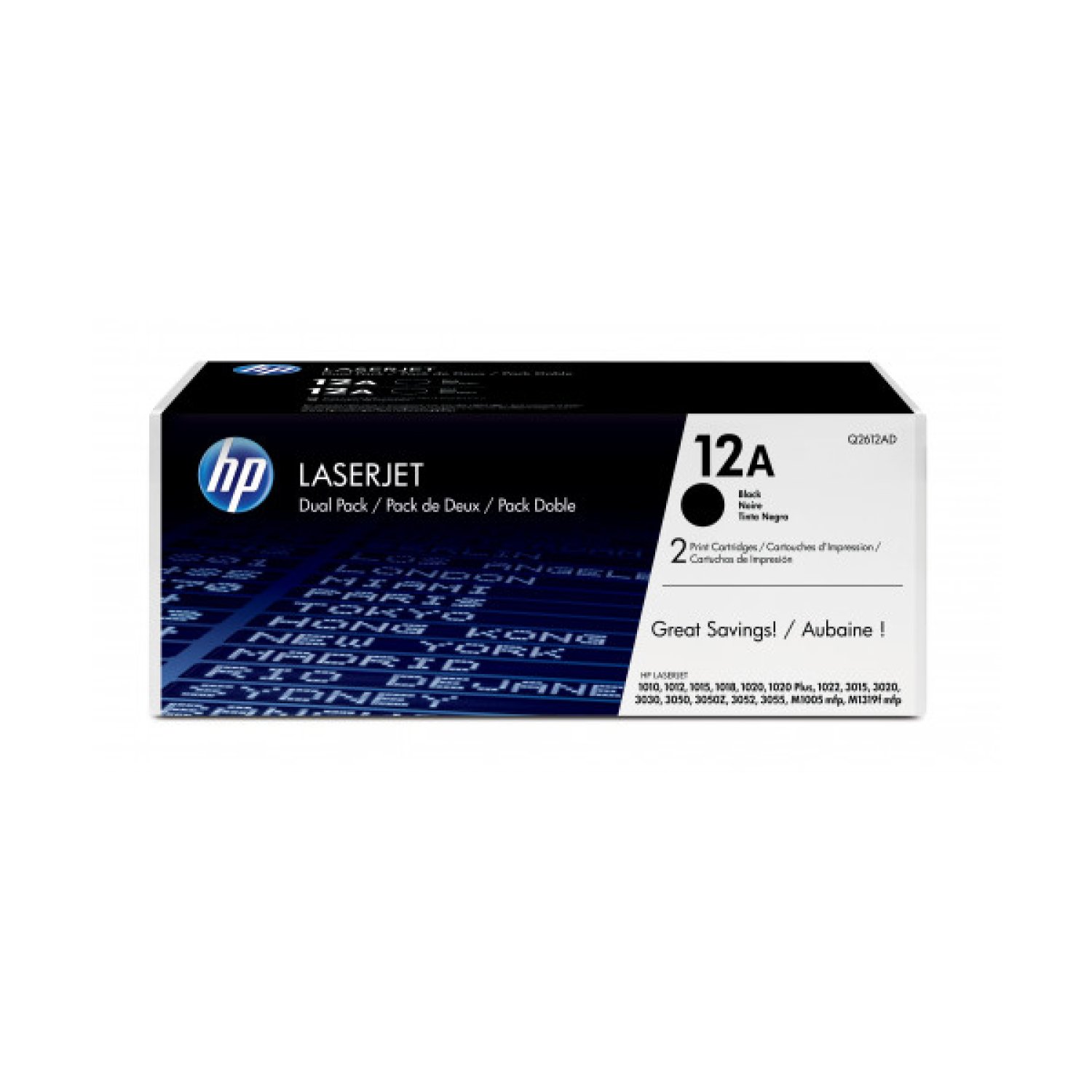 HP Tóner nº12A · Pack 2 Unidades · Negro Original