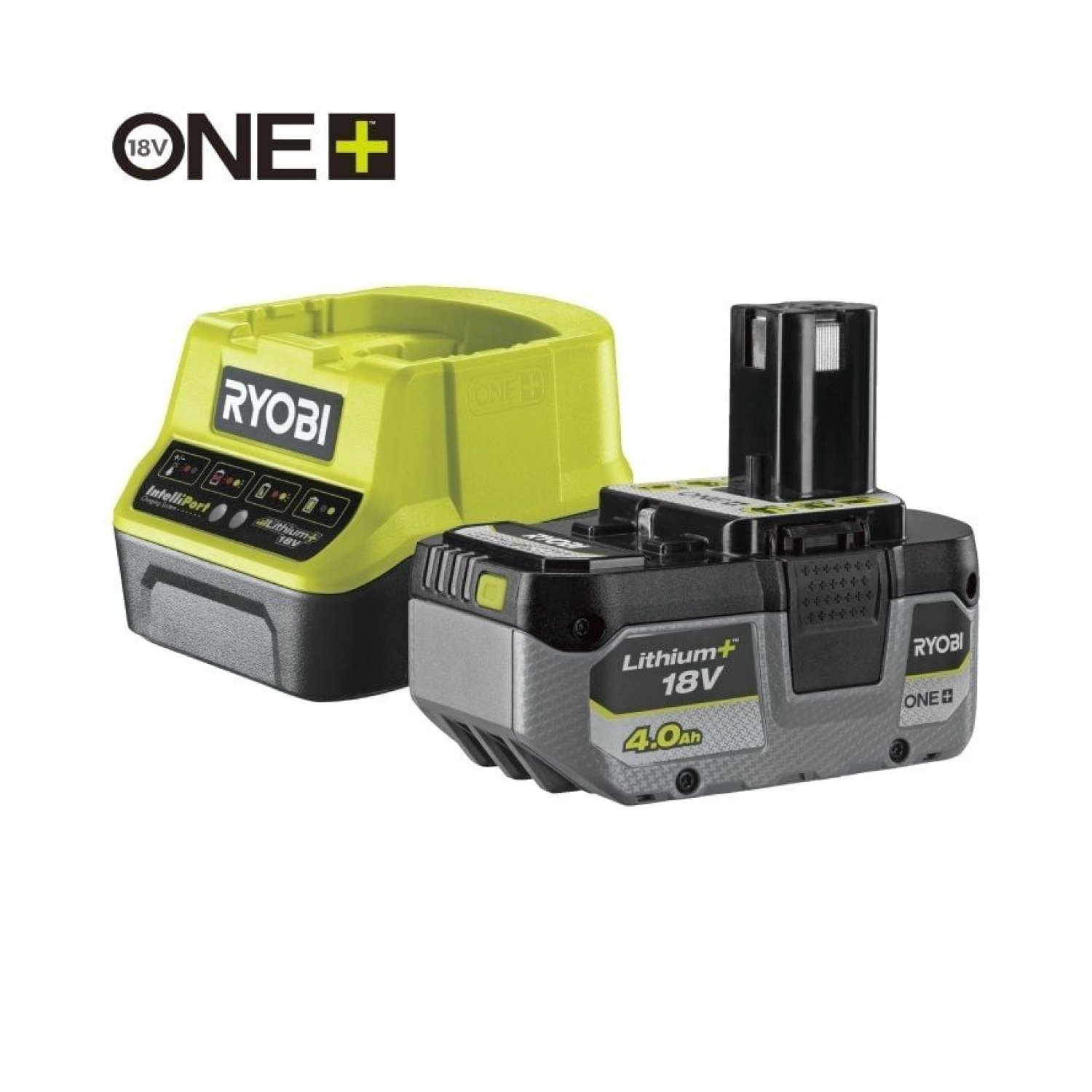 Ryobi ONE+ · Cargador + Batería Litio · 18V 4,0Ah
