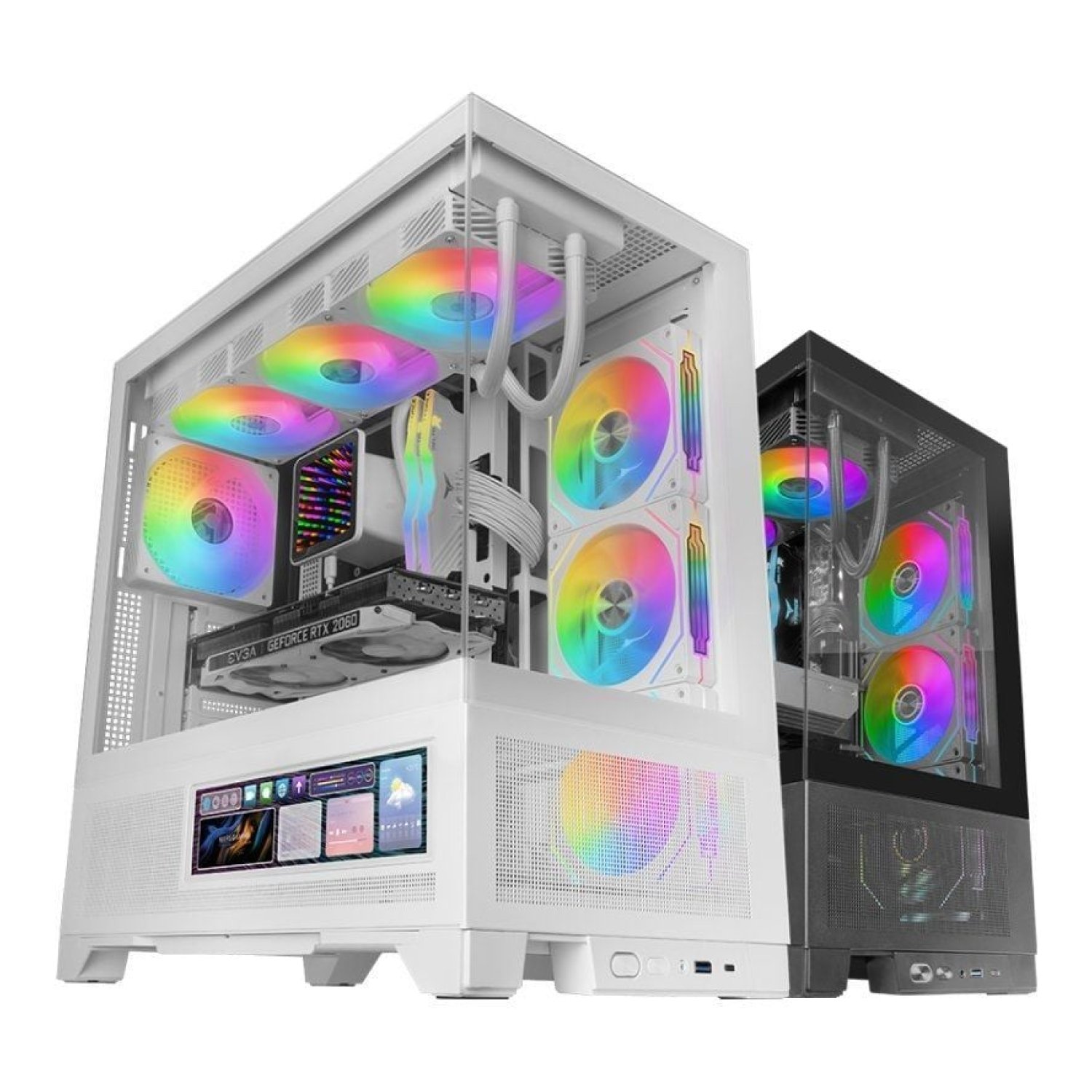Mars Gaming MC-LCDX · Caja Semitorre ATX · Blanca · Panel LCD