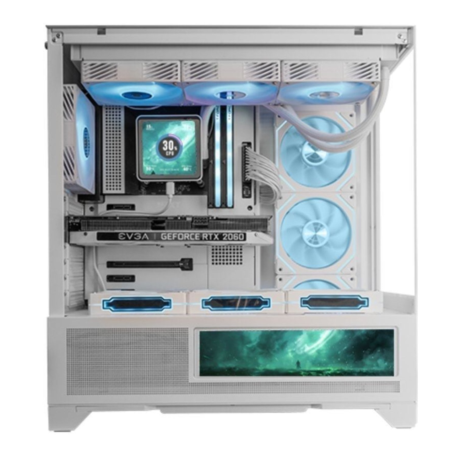 Mars Gaming MC-LCDX · Caja Semitorre ATX · Blanca · Panel LCD