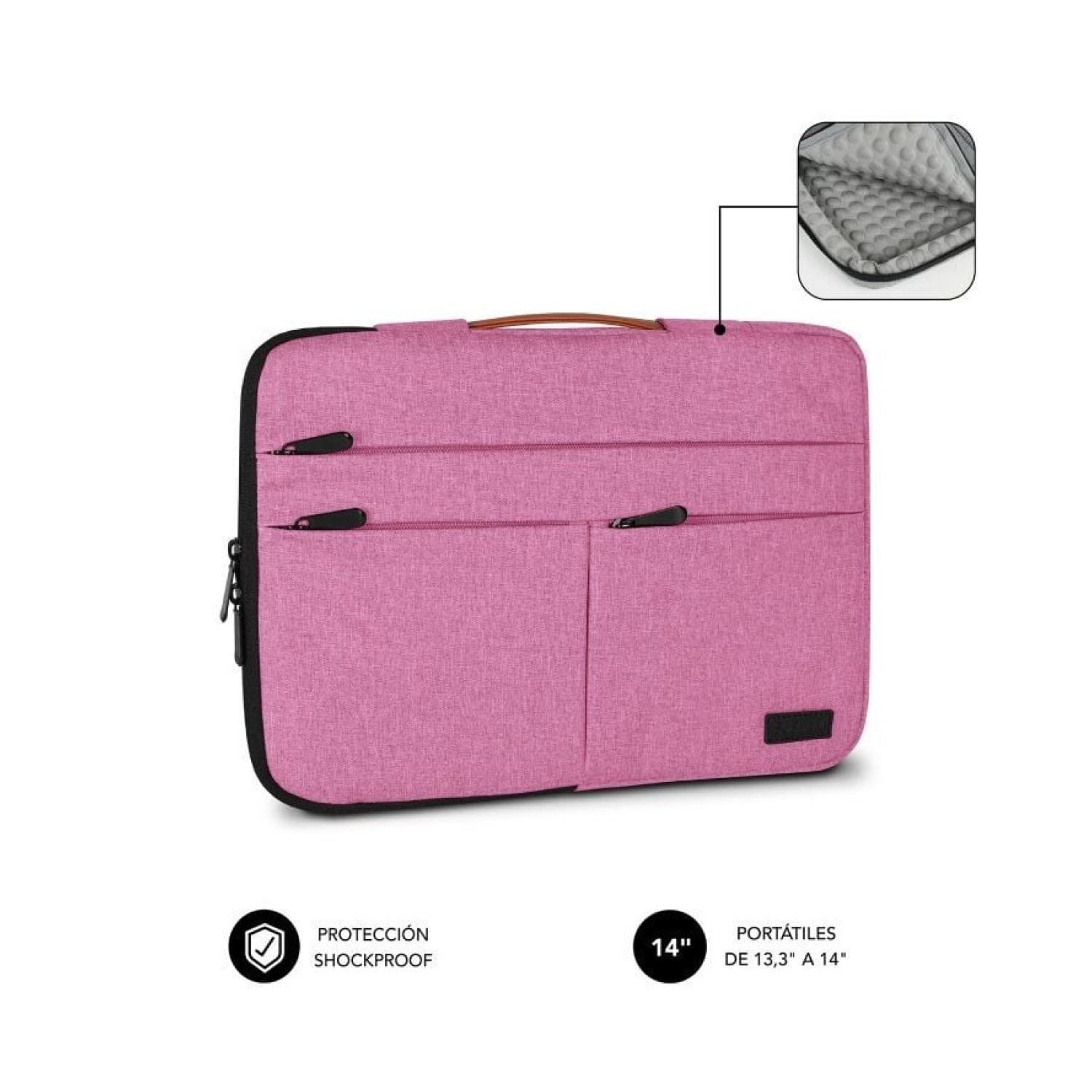 Subblim Air Padding 360 · Funda Portátil hasta 14" · Rosa