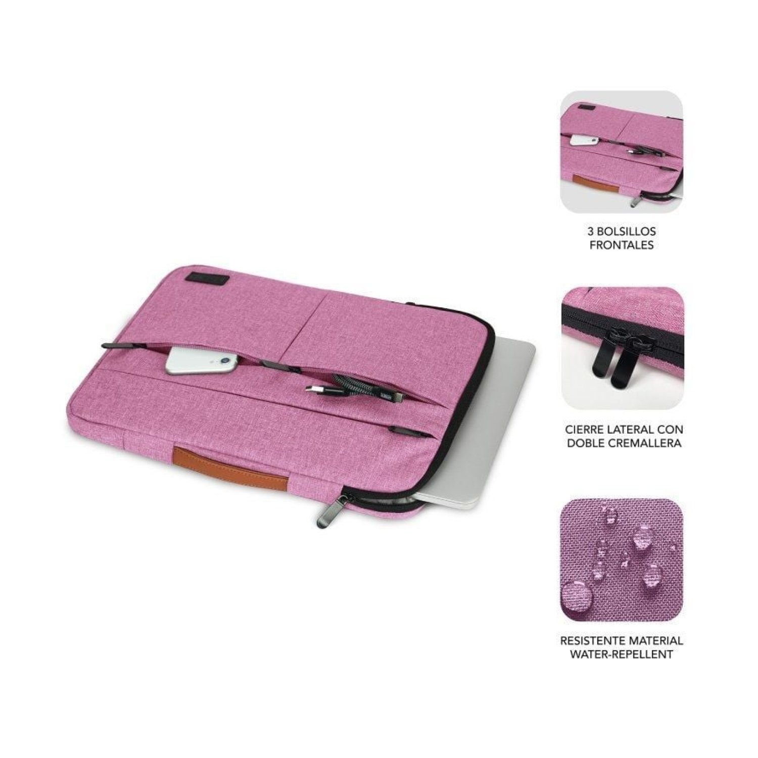 Subblim Air Padding 360 · Funda Portátil hasta 14" · Rosa