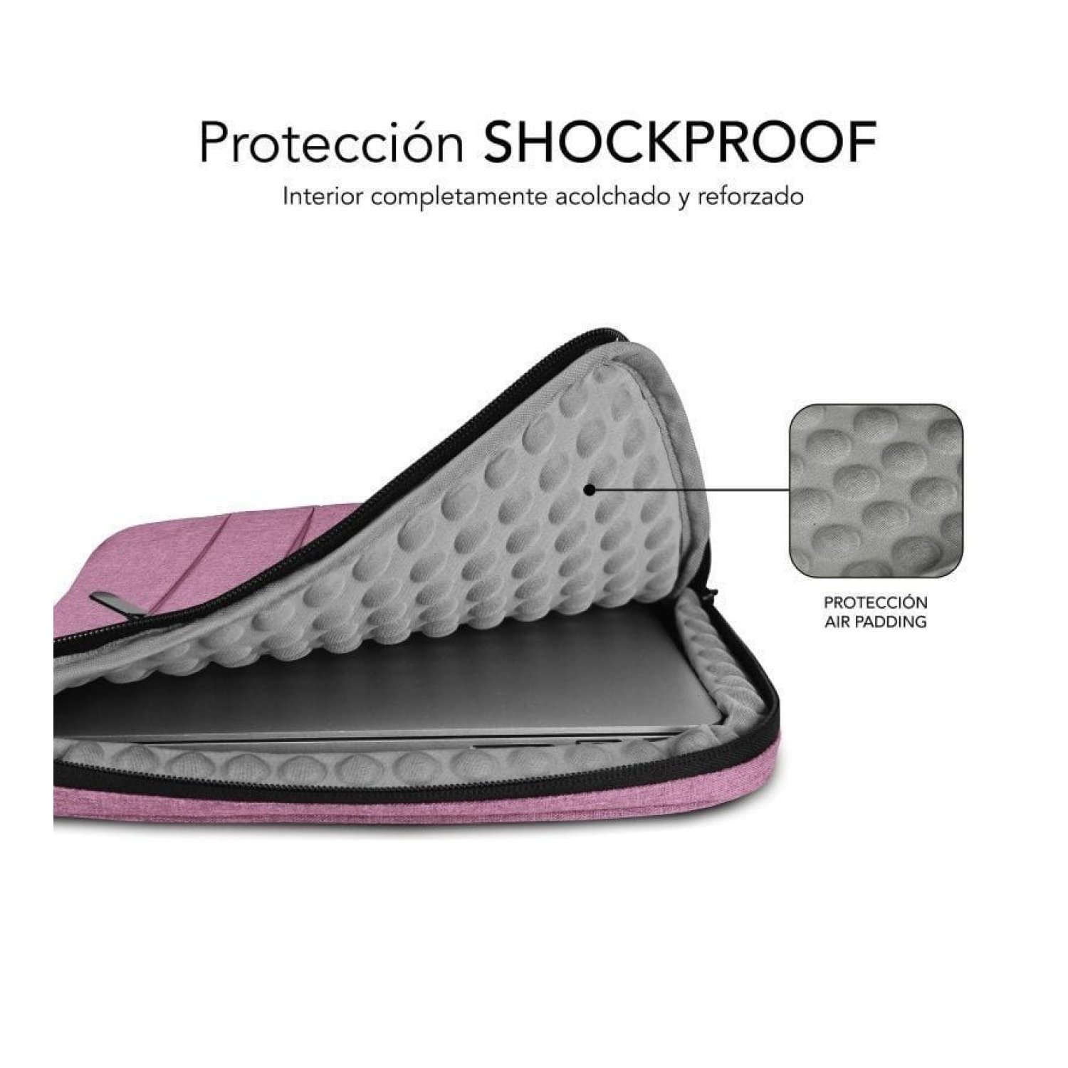 Subblim Air Padding 360 · Funda Portátil hasta 14" · Rosa