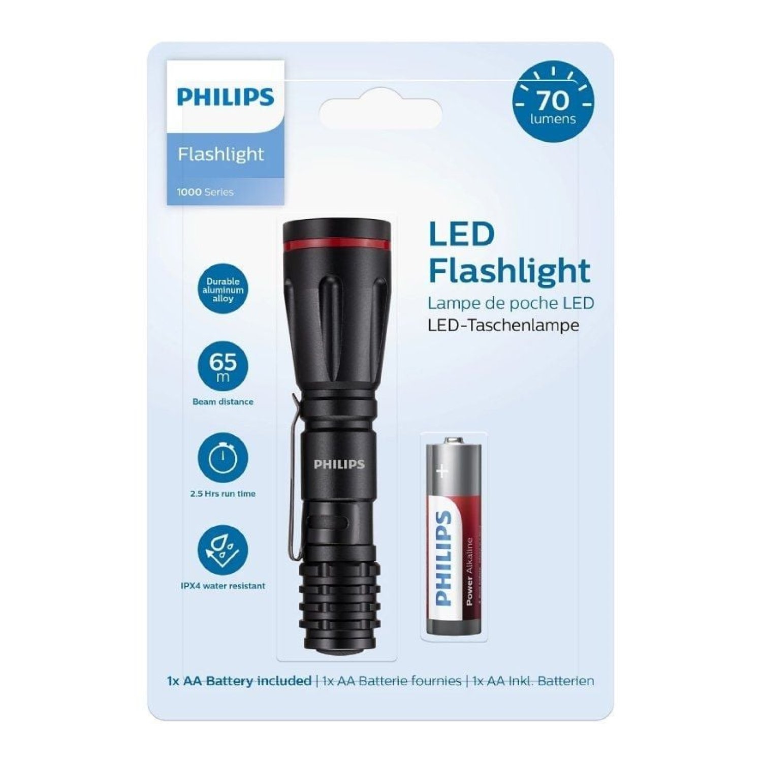 Philips SFL1000P · Linterna LED · 70 Lúmenes · 1 Pila AA