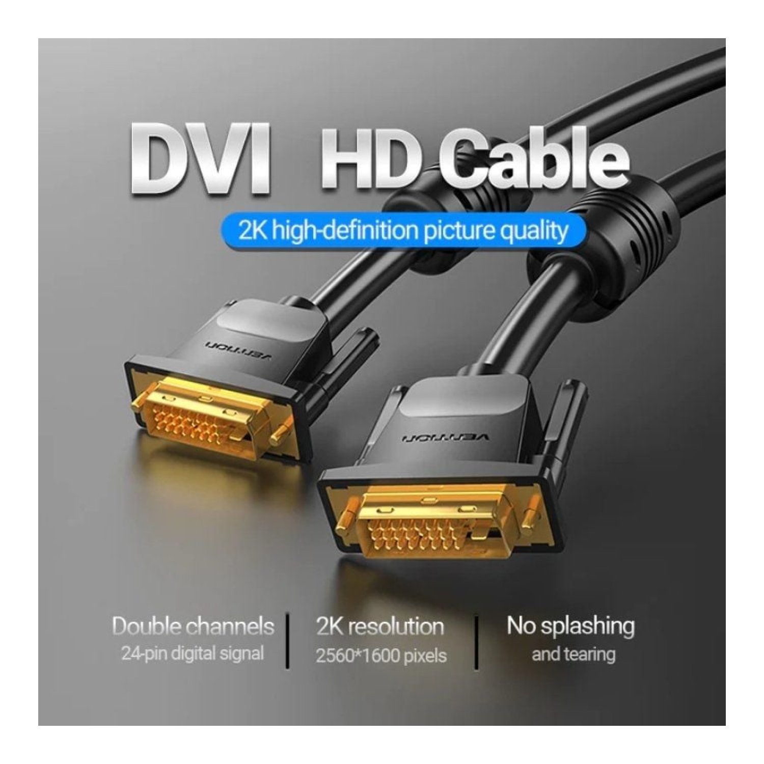 Vention · Cable DVI-D · 1,5m · Negro