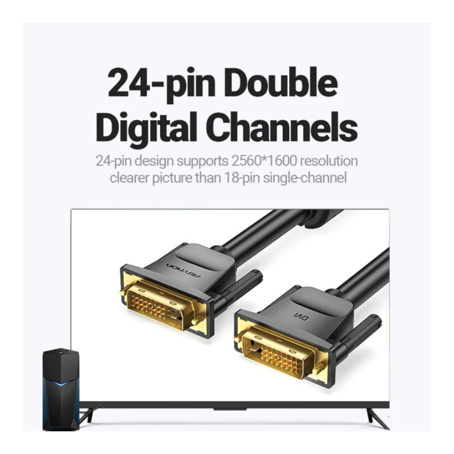 Vention · Cable DVI-D · 1,5m · Negro